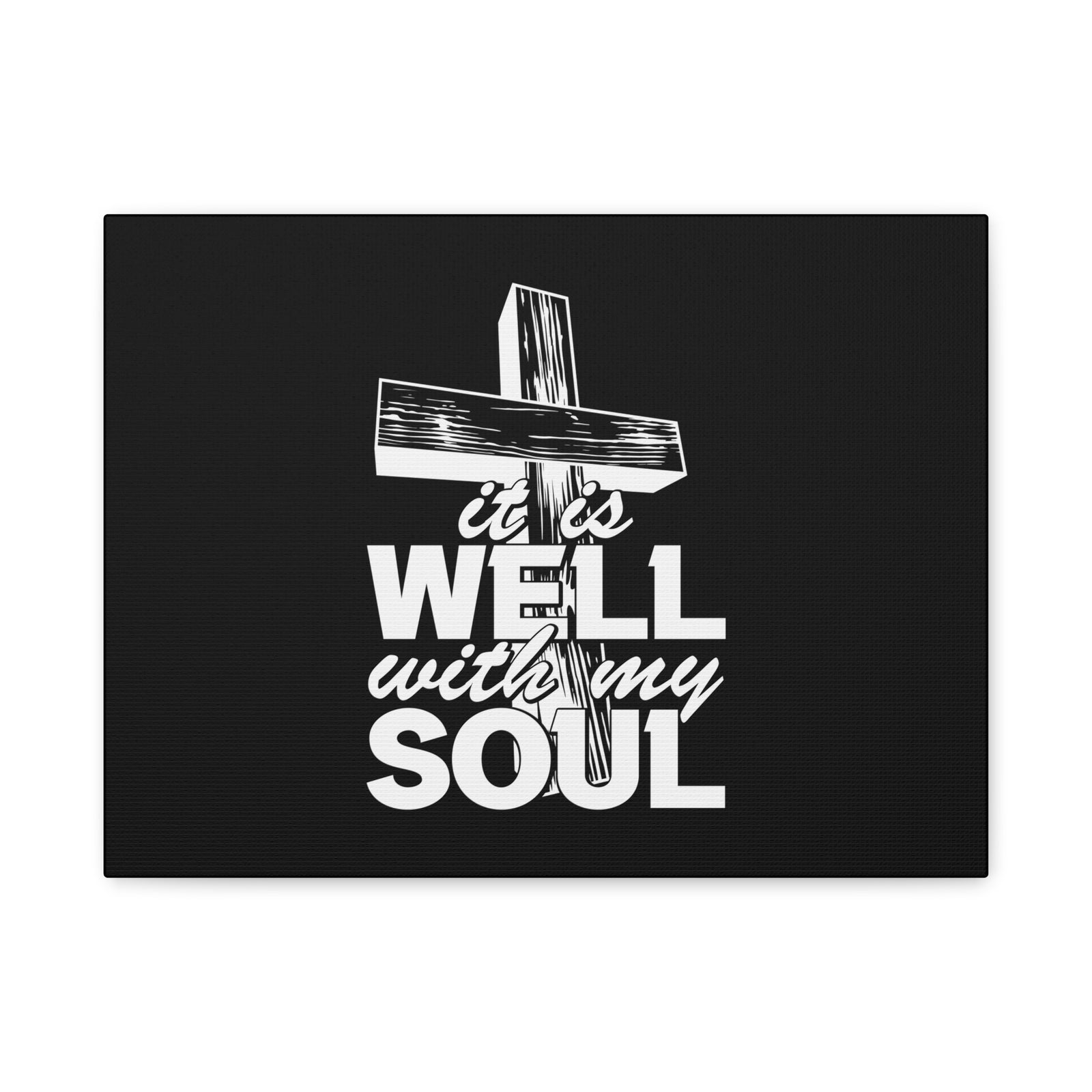 Scripture Canvas Well With My Soul Psalm 42:7 Cross Christian Wall Art Bible Verse Print Ready to Hang-Express Your Love Gifts