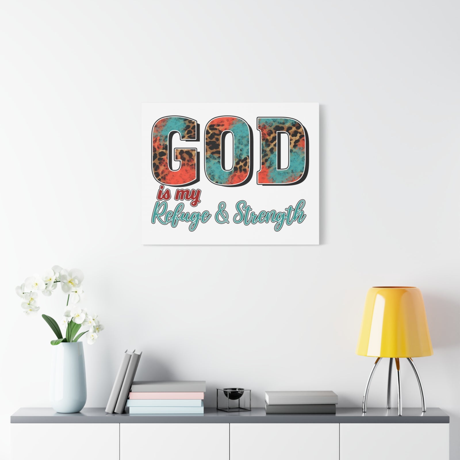 Scripture Walls My Refuge My Strength Bible Verse Canvas Christian Wall Art Ready to Hang Unframed-Express Your Love Gifts