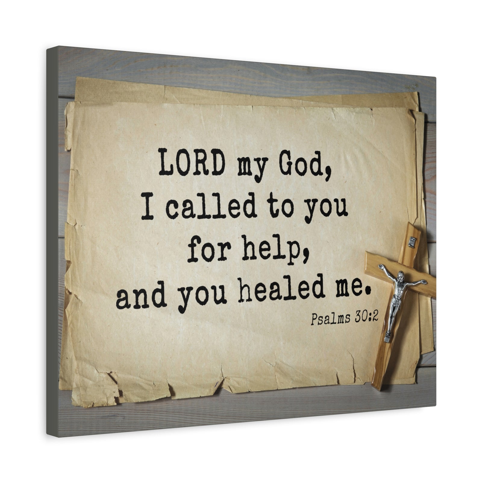 Scripture Canvas You Healed Me Psalms 30:2 Christian Wall Art Bible Verse Print Ready to Hang-Express Your Love Gifts