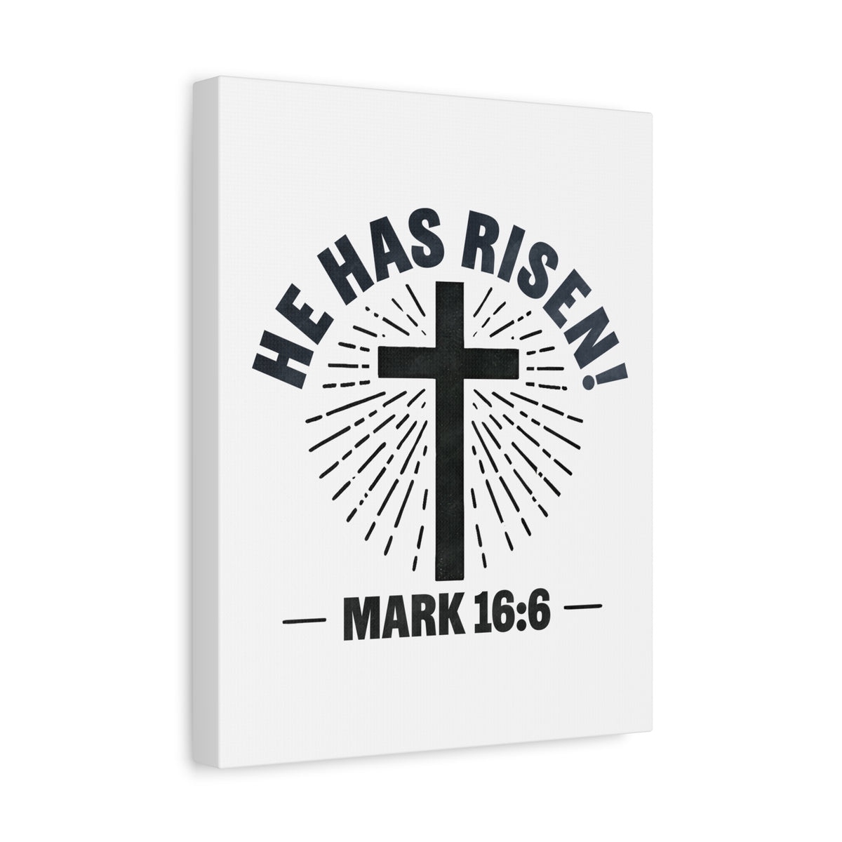 Scripture Walls Mark 16:6 He Has Risen! Cross Bible Verse Canvas Christian Wall Art Ready to Hang Unframed-Express Your Love Gifts
