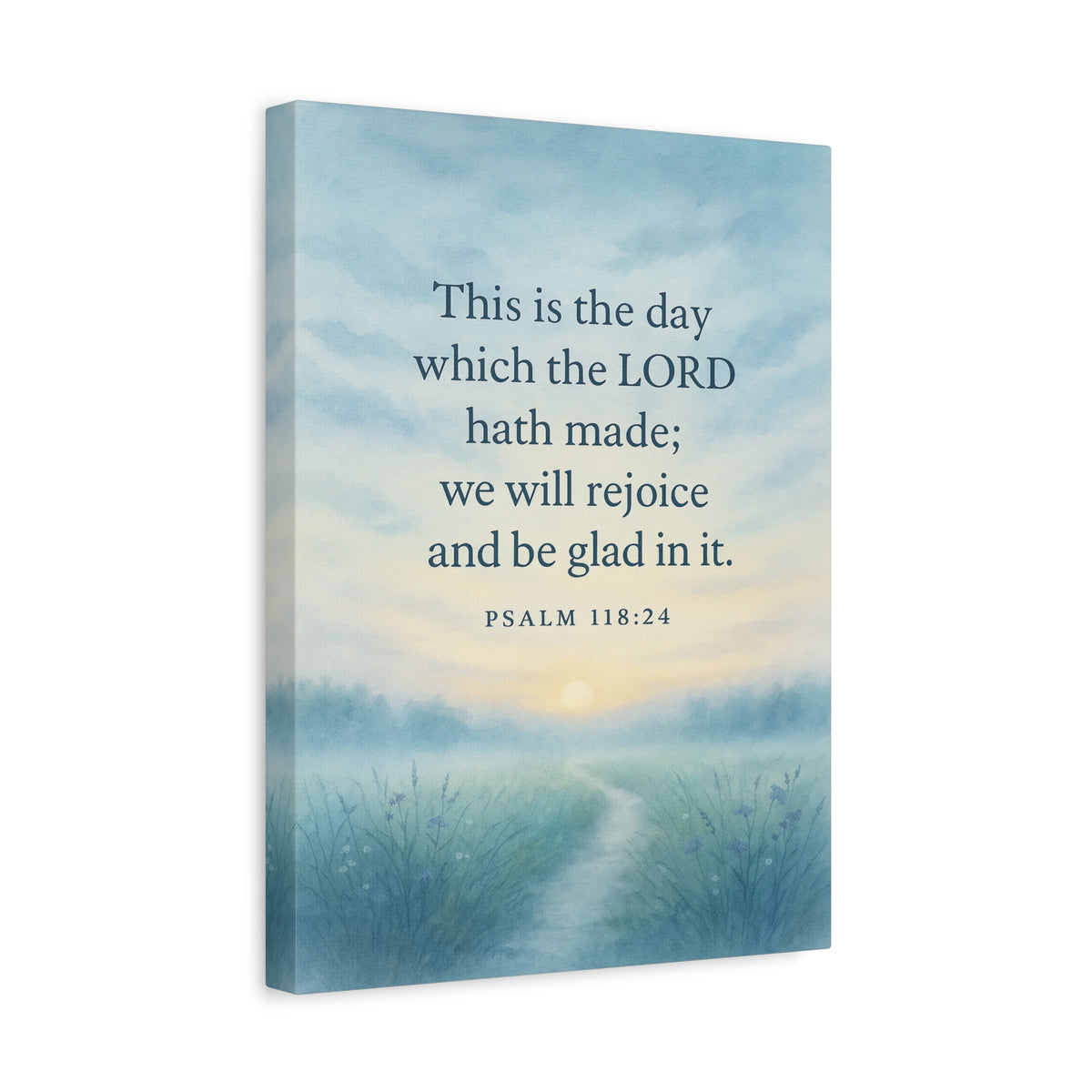 Bible Verse Canvas Psalm 118:24 Christian Home Décor Wall Art Scripture Ready to Hang Faith Print-Express Your Love Gifts