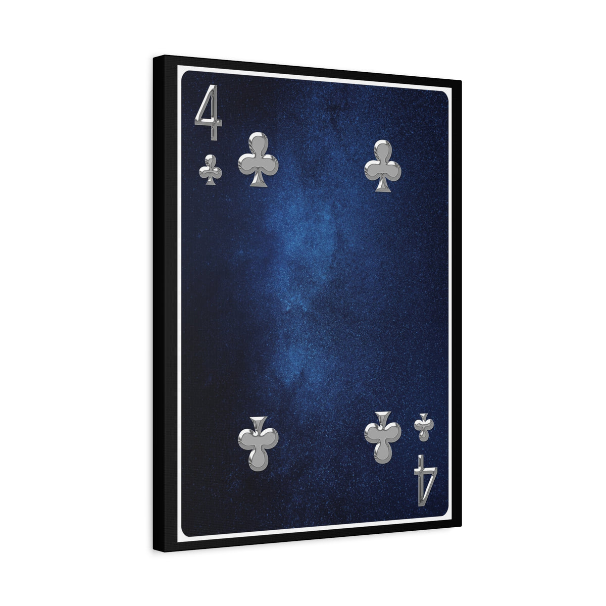 Four Of Clubs Space Background Playing Card Canvas Wall Art for Home Decor Ready-to-Hang-Express Your Love Gifts
