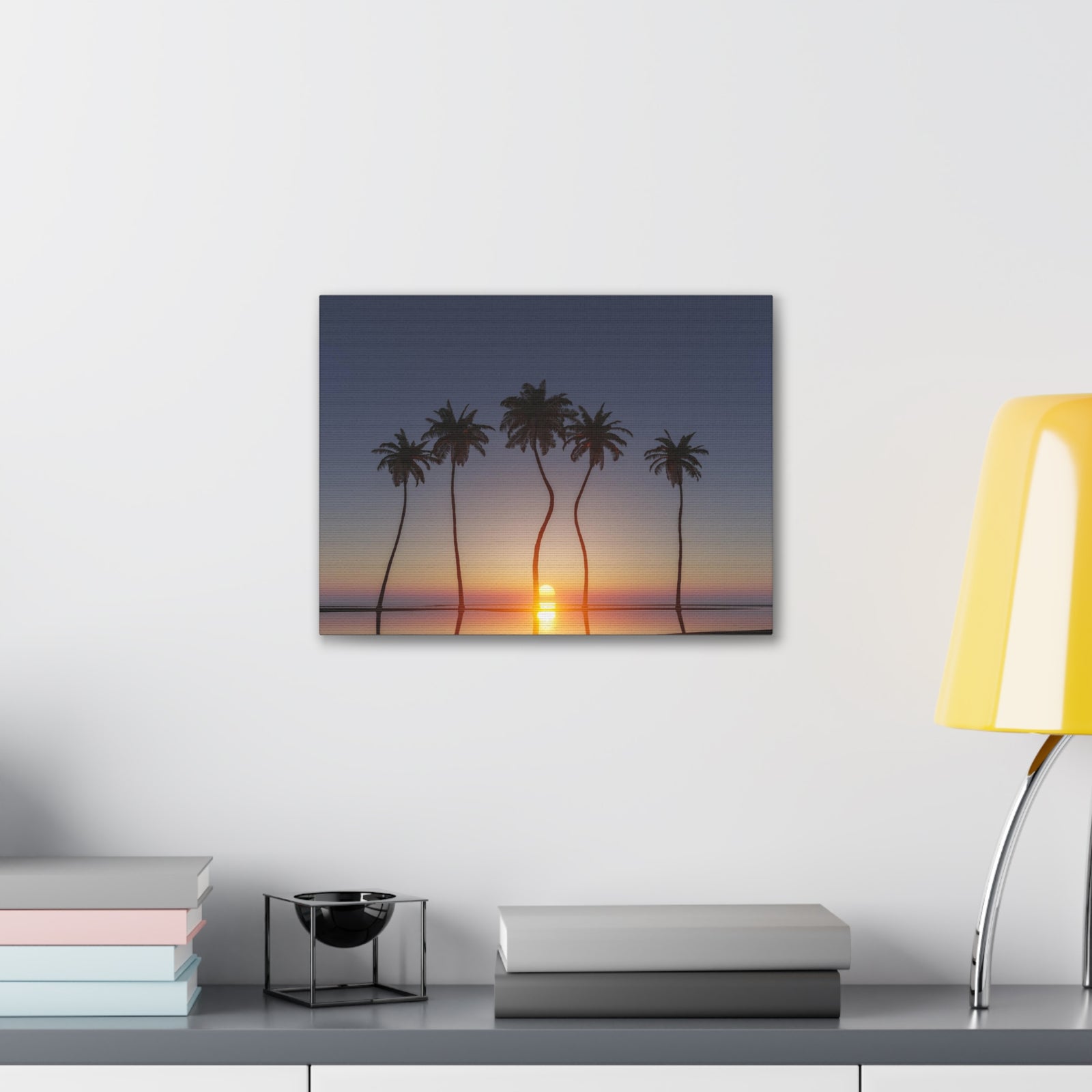 Palm Trees Tropical Sunset Ocean Canvas Wall Art for Home Decor Ready-to-Hang-Express Your Love Gifts