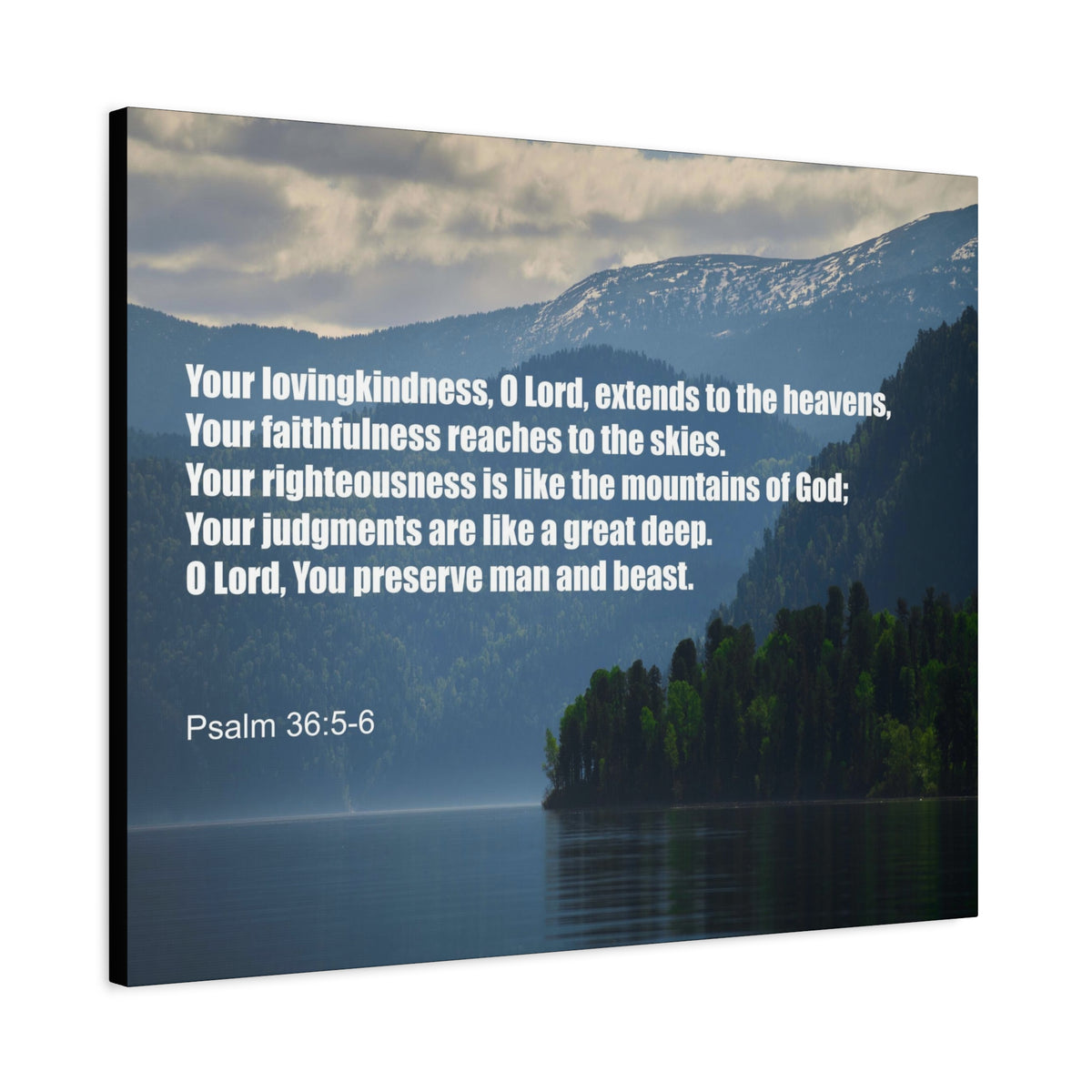 Scripture Canvas Your Lovingkindness Psalm 36:5-6 Christian Wall Art Bible Verse Print Ready to Hang-Express Your Love Gifts