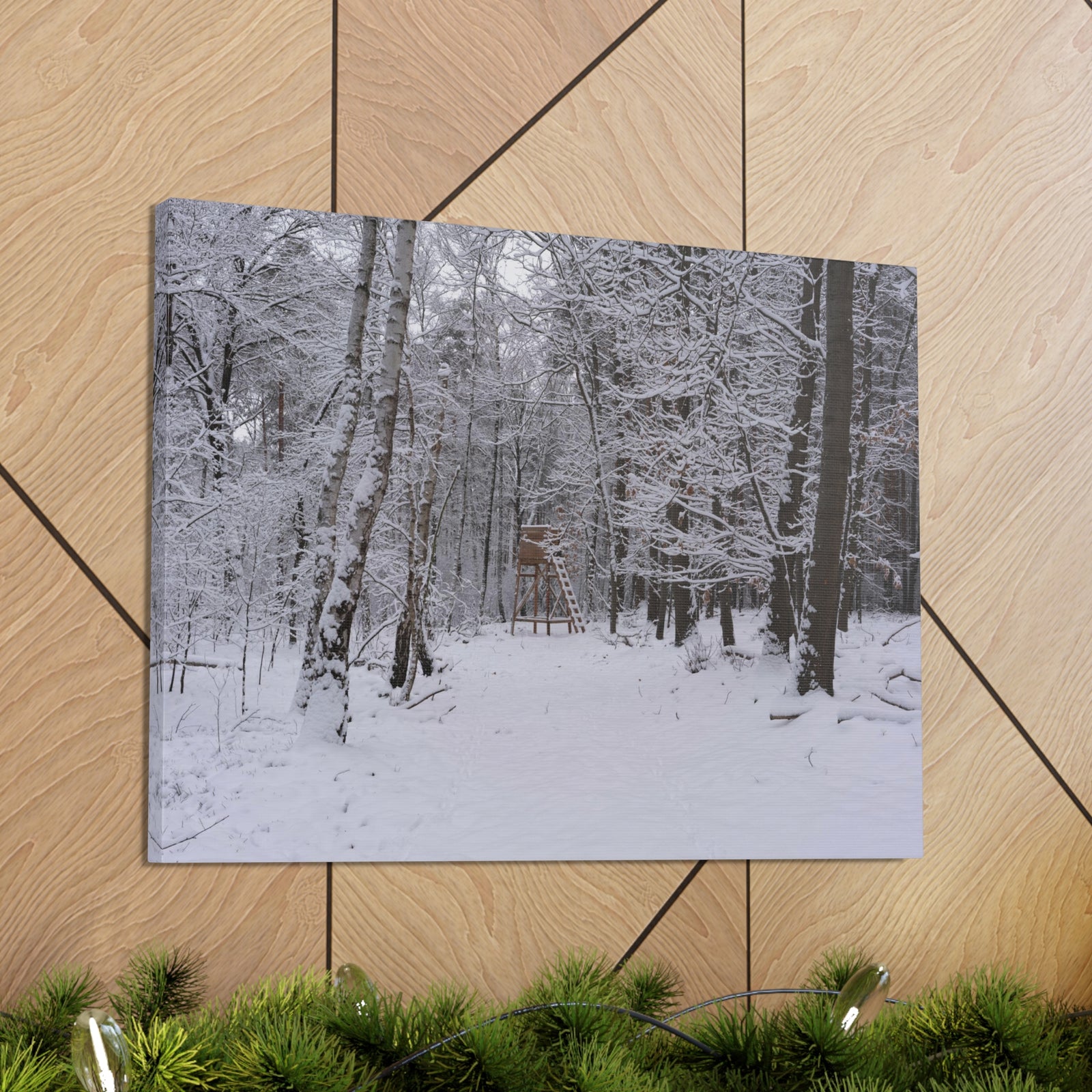 Forest Winter Tree Snow Nature Wilderness Photography Canvas Wall Art for Home Decor Ready-to-Hang-Express Your Love Gifts