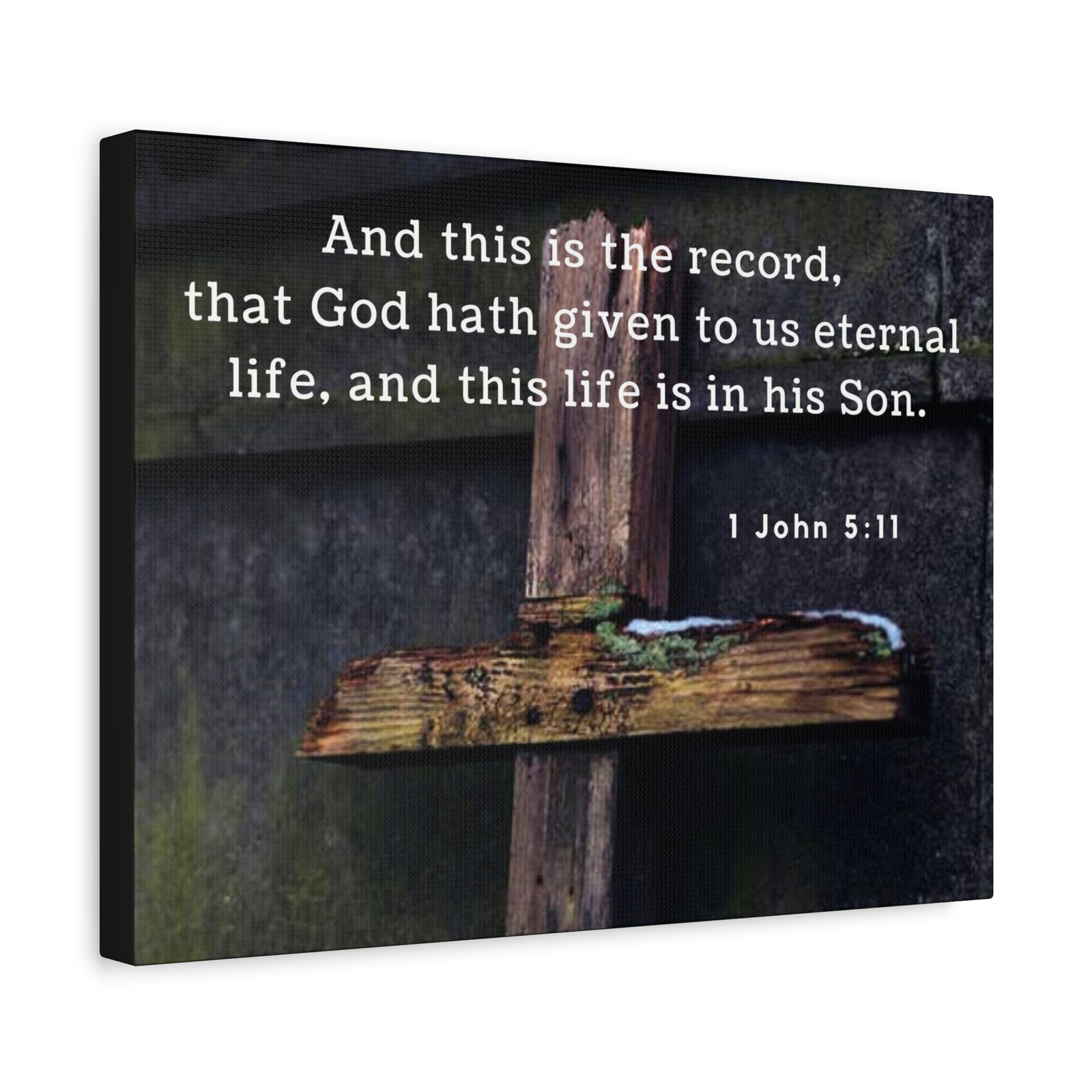 Scripture Walls The Record 1 John 5:11 Bible Verse Canvas Christian Wall Art Ready to Hang-Express Your Love Gifts