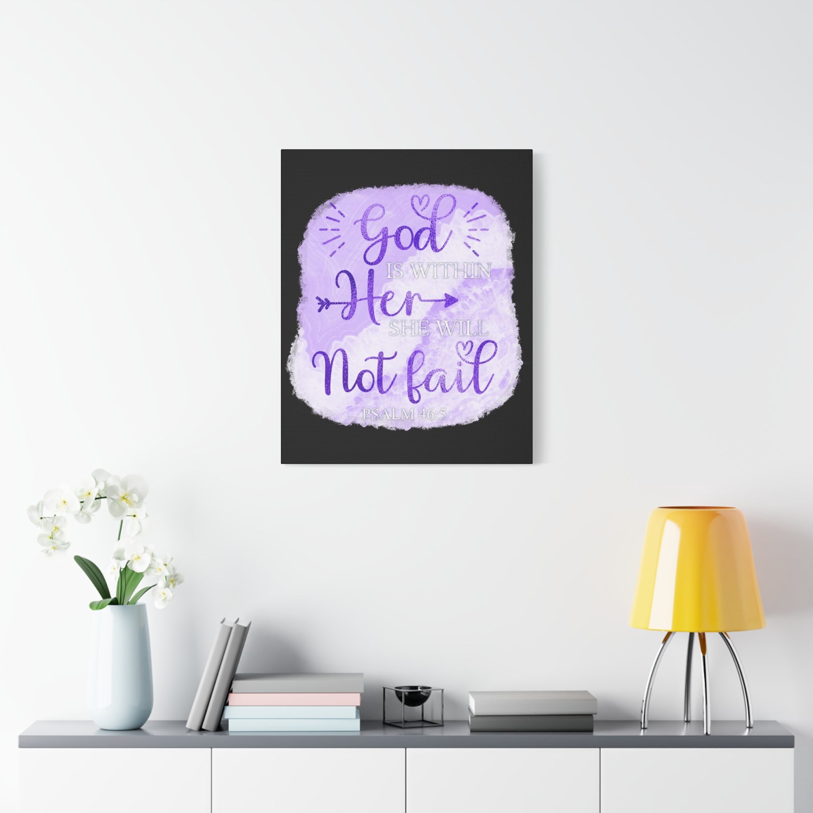 Scripture Walls Psalm 46:5 God is Within Her Bible Verse Canvas Christian Wall Art Ready to Hang Unframed-Express Your Love Gifts