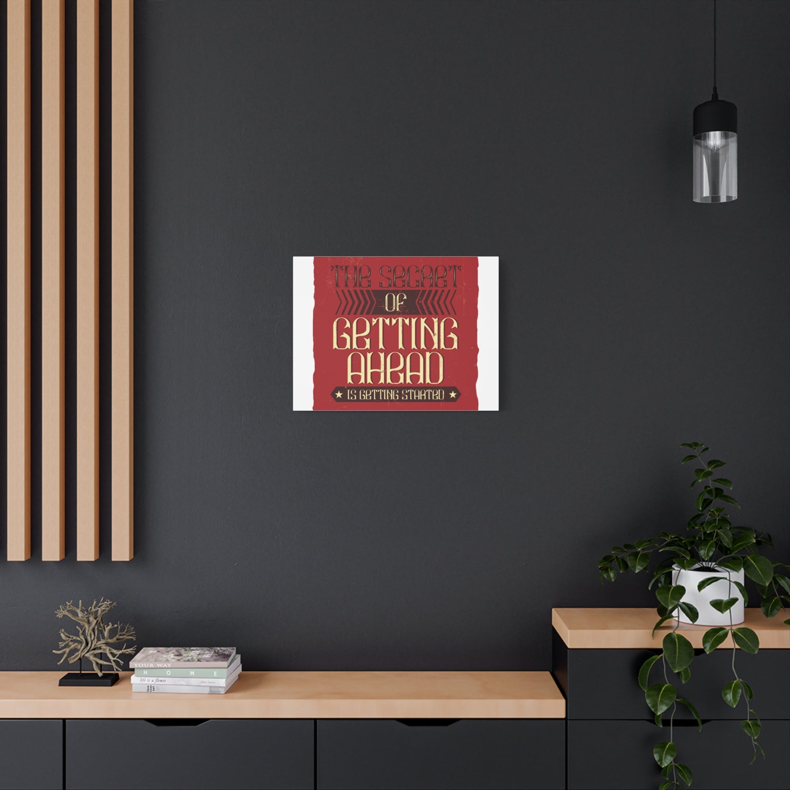 Inspirational Quote Canvas Getting Started Wall Art Motivational Motto Inspiring Prints Artwork Decor Ready to Hang-Express Your Love Gifts
