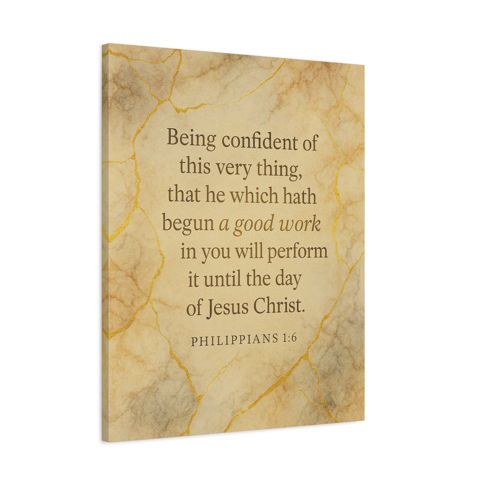 Bible Verse Canvas Philippians 1:6 Christian Home Décor Wall Art Scripture Ready to Hang Faith Print-Express Your Love Gifts