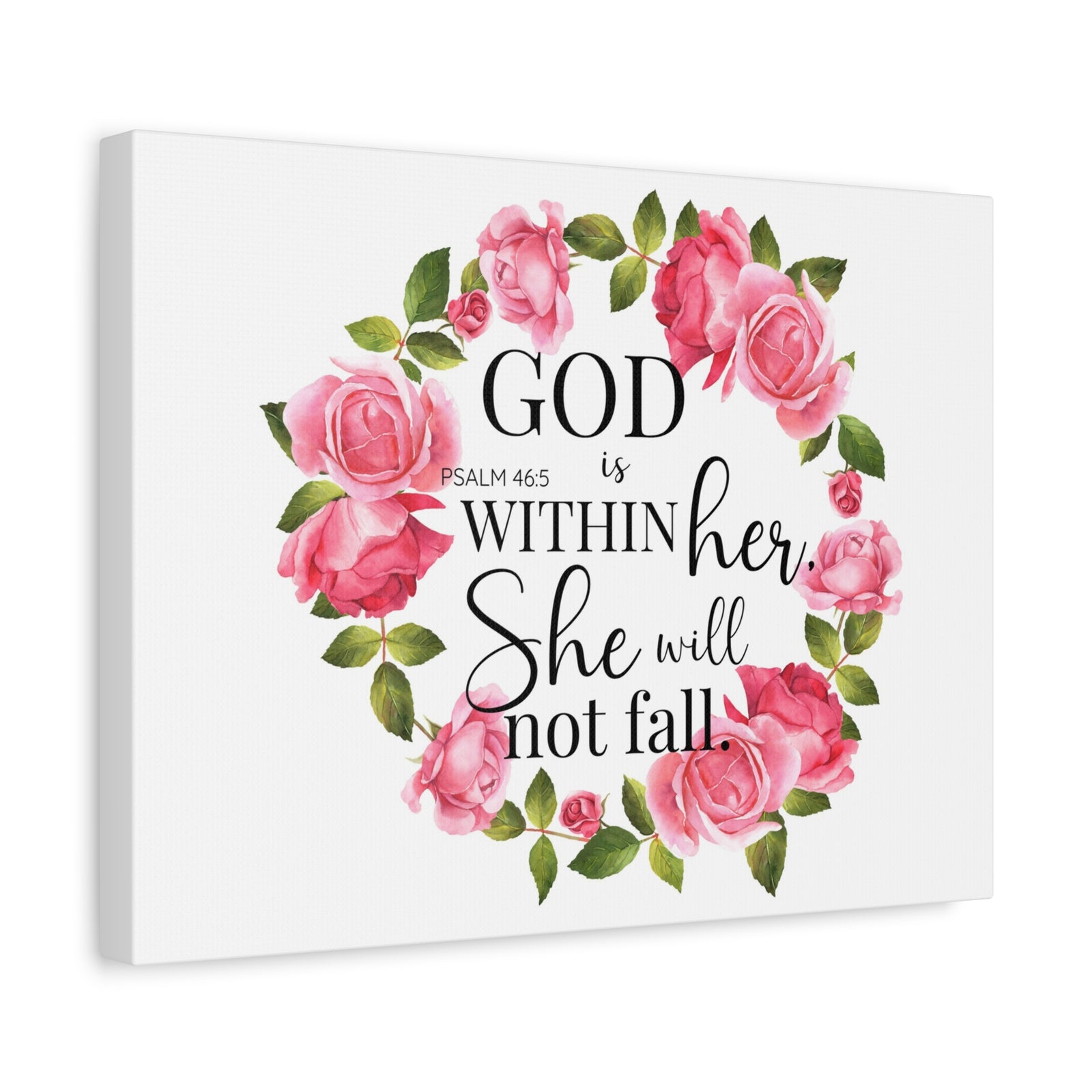 Scripture Walls Psalm 46:5 God is Within Her Bible Verse Canvas Christian Wall Art Ready to Hang Unframed-Express Your Love Gifts