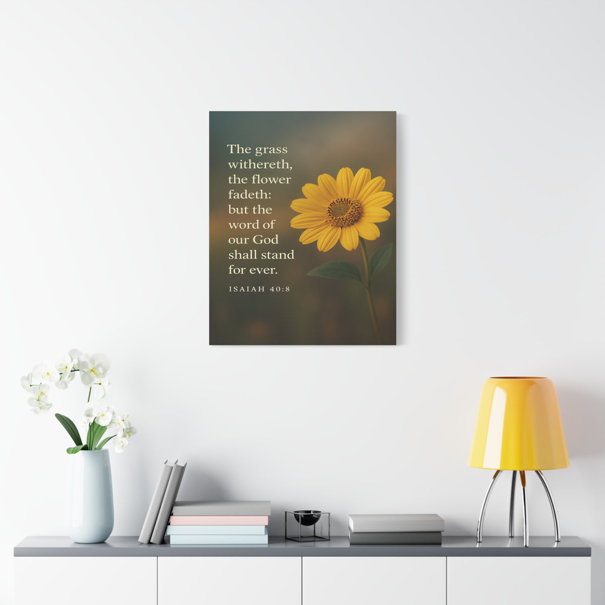 Bible Verse Canvas Isaiah 40:8 Christian Home Décor Wall Art Scripture Ready to Hang Faith Print-Express Your Love Gifts