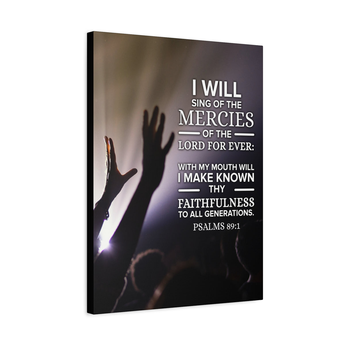 Scripture Canvas Mercies Psalm 89:1 Christian Wall Art Bible Verse Print Ready to Hang-Express Your Love Gifts