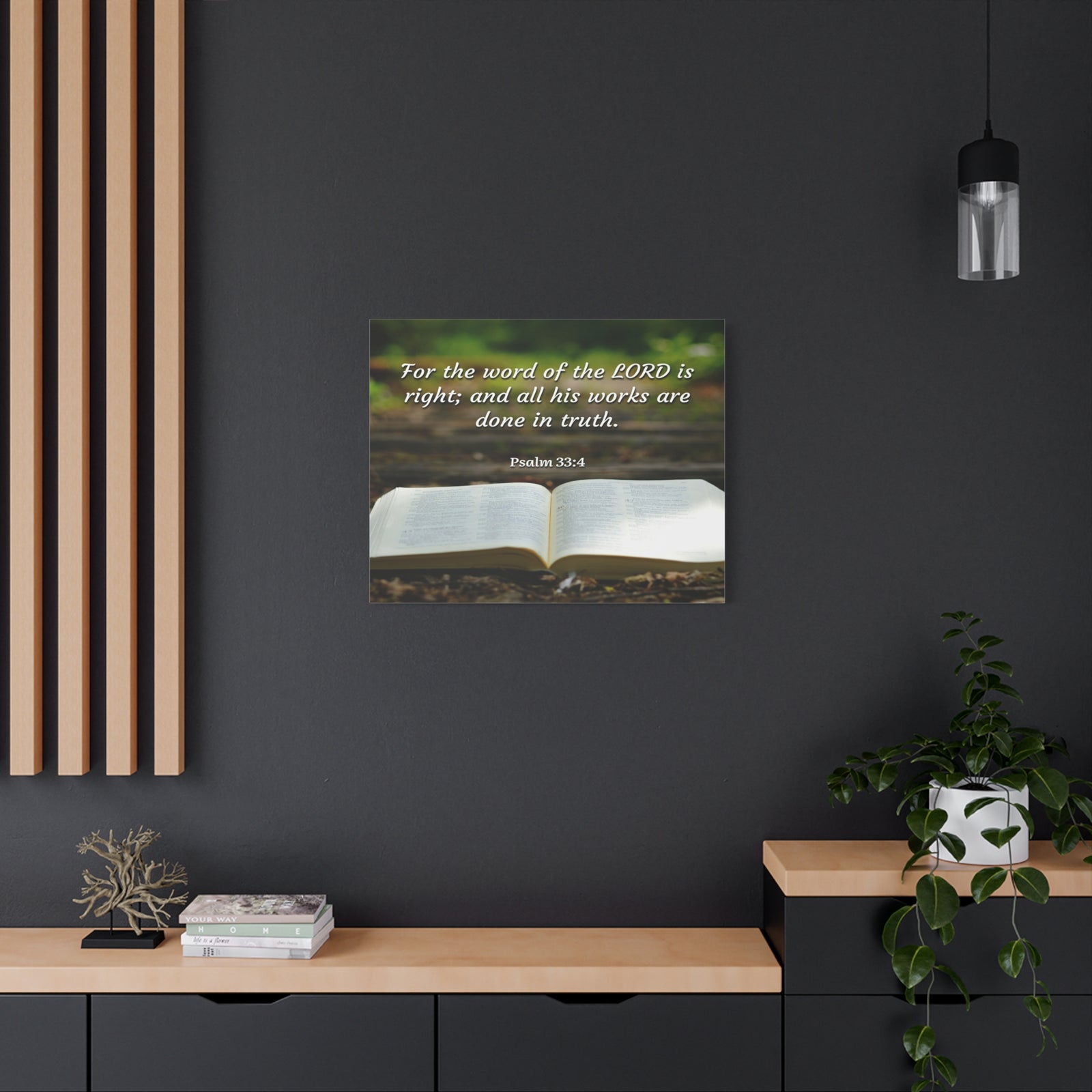 Scripture Canvas Done In Truth Psalms 33:4 Christian Wall Art Bible Verse Print Ready to Hang-Express Your Love Gifts