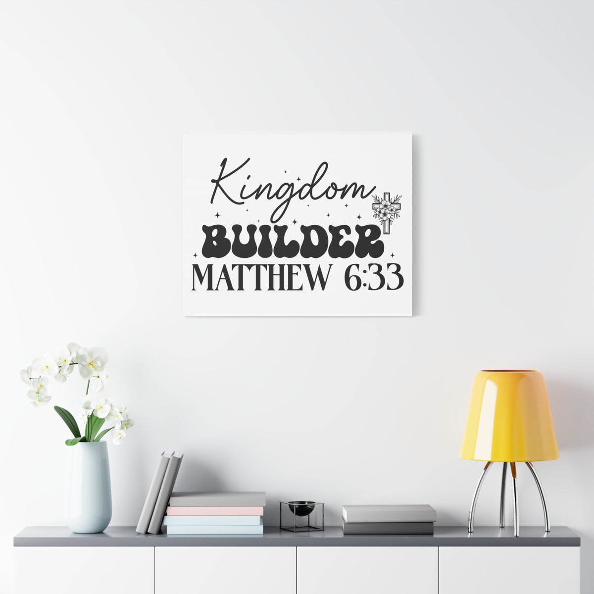 Scripture Walls Matthew 6:33 Kingdom Builder Bible Verse Canvas Christian Wall Art Ready to Hang Unframed-Express Your Love Gifts