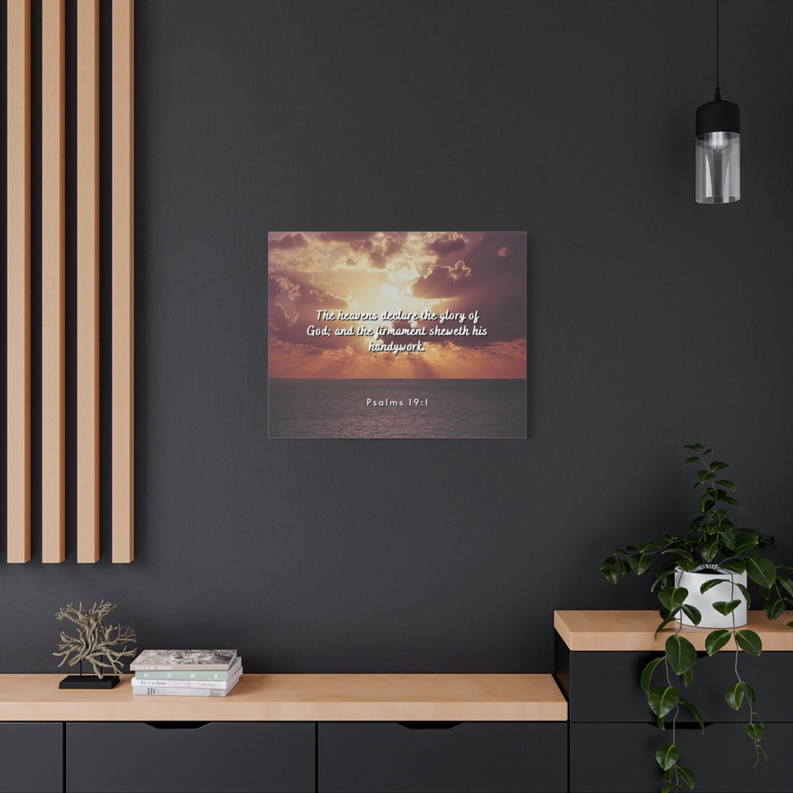 Scripture Canvas Glory Of God Psalms 19:1 Christian Wall Art Bible Verse Print Ready to Hang-Express Your Love Gifts
