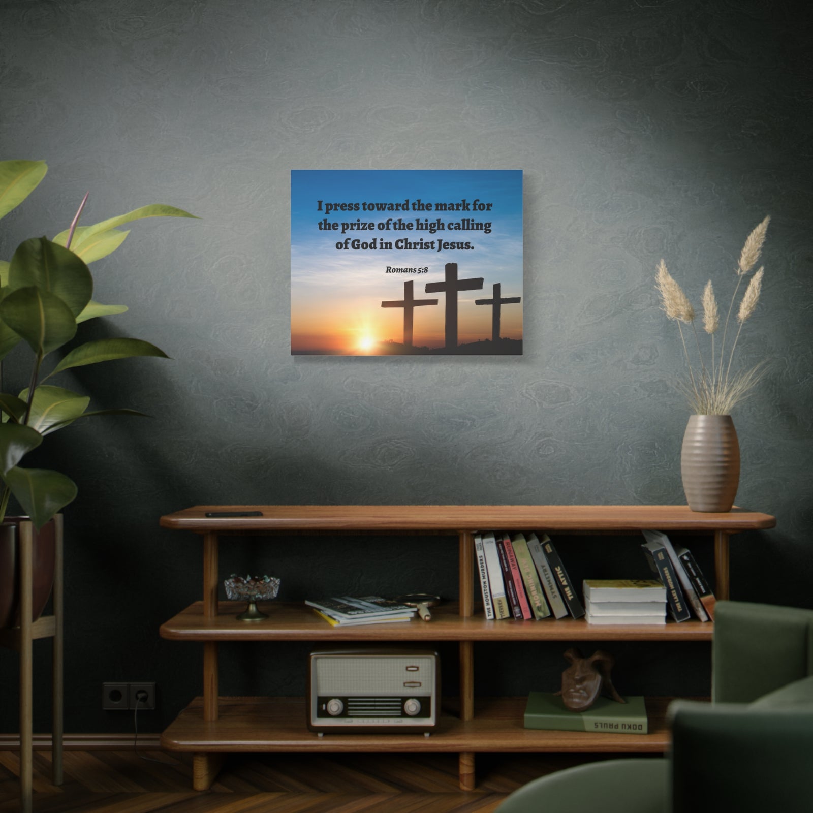Scripture Walls High Calling Of God Romans 5:8 Bible Verse Canvas Christian Wall Art Ready to Hang-Express Your Love Gifts