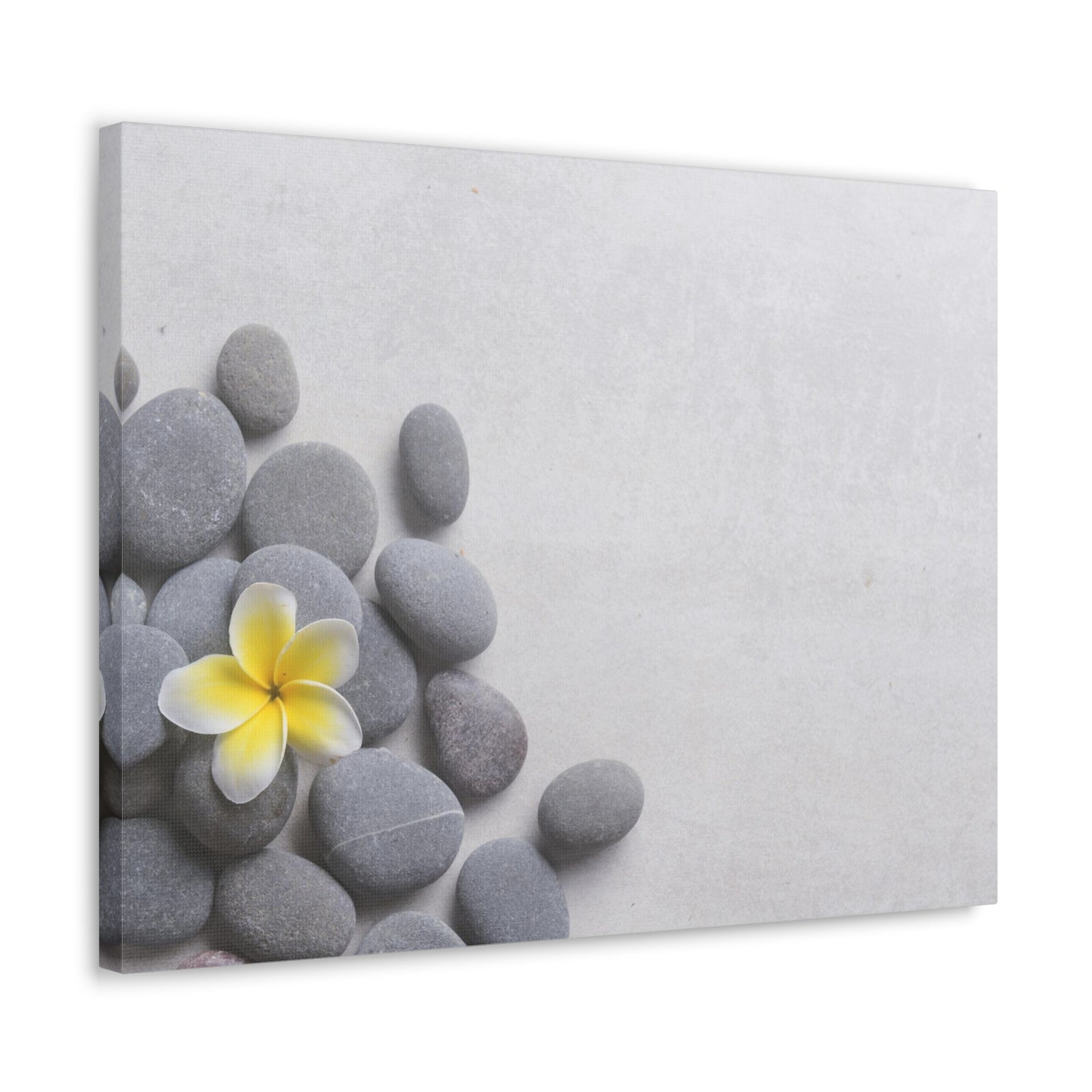Frangipani and Zen Stones Forest Floral Nature Photography Canvas Wall Art for Home Decor Ready-to-Hang-Express Your Love Gifts