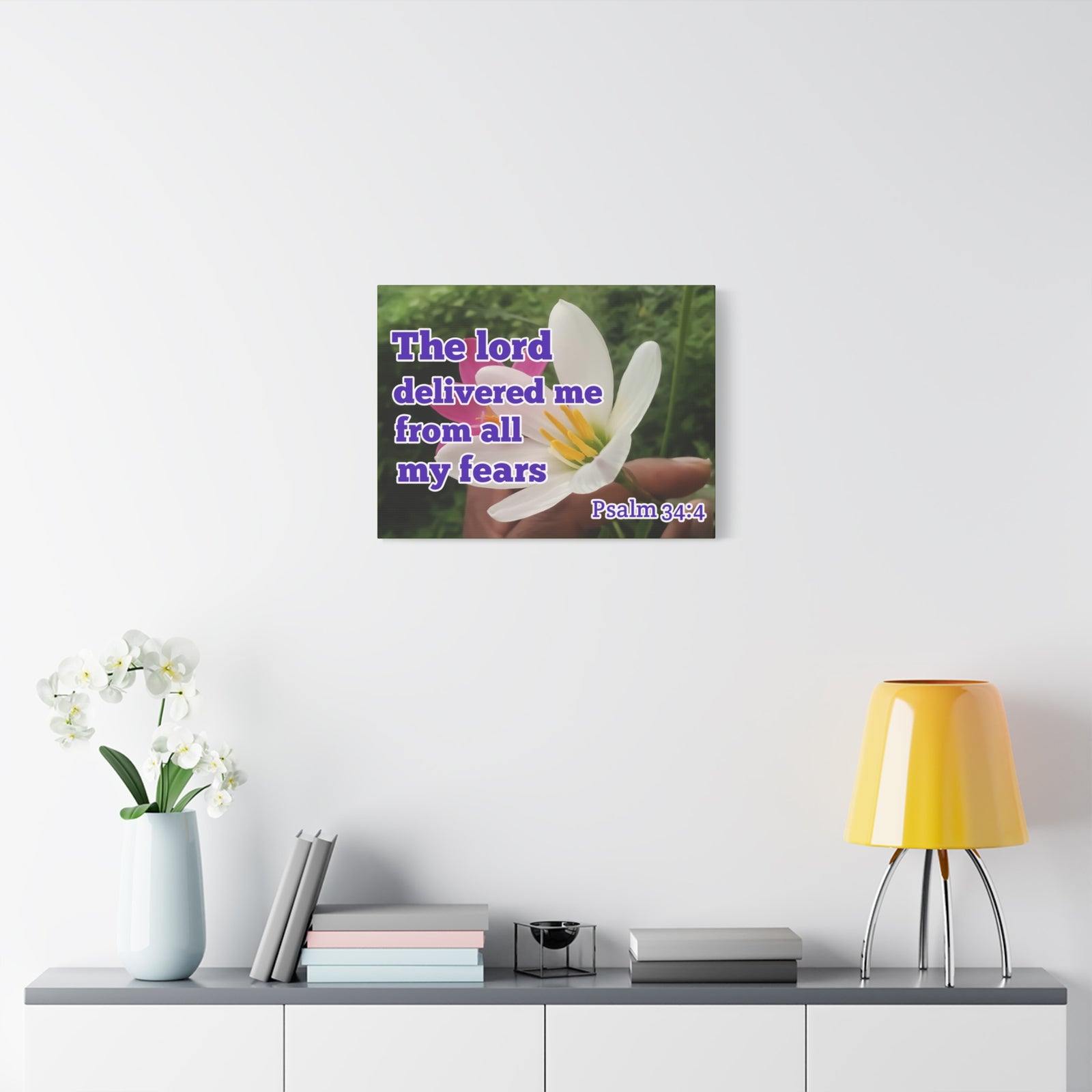 Scripture Walls The Lord Delivered Me Psalm 34:4 Bible Verse Canvas Christian Wall Art Ready to Hang-Express Your Love Gifts