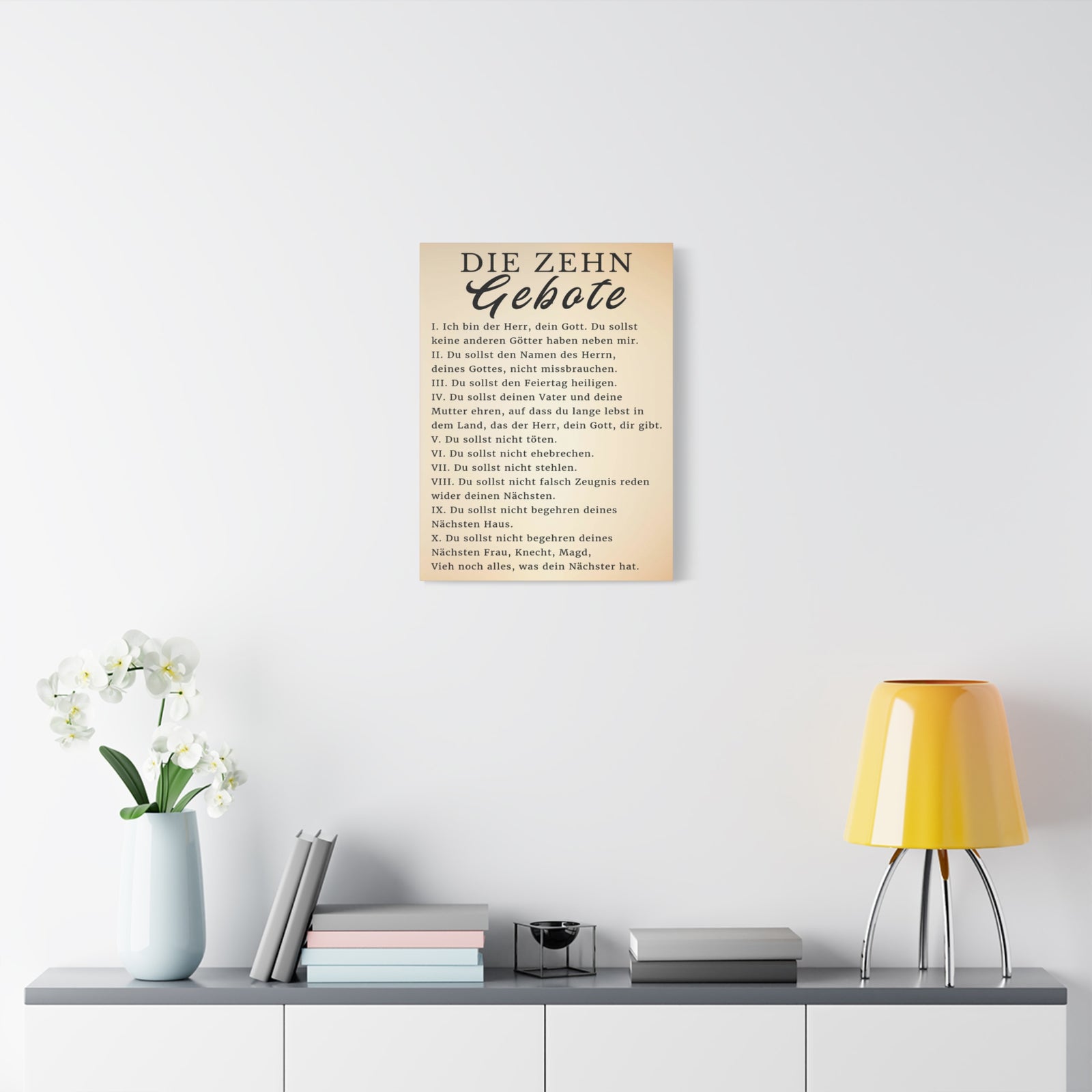 Scripture Walls Die Zehn Gebote 10 Commandments German Bible Verse Canvas Christian Wall Art Ready to Hang Unframed-Express Your Love Gifts
