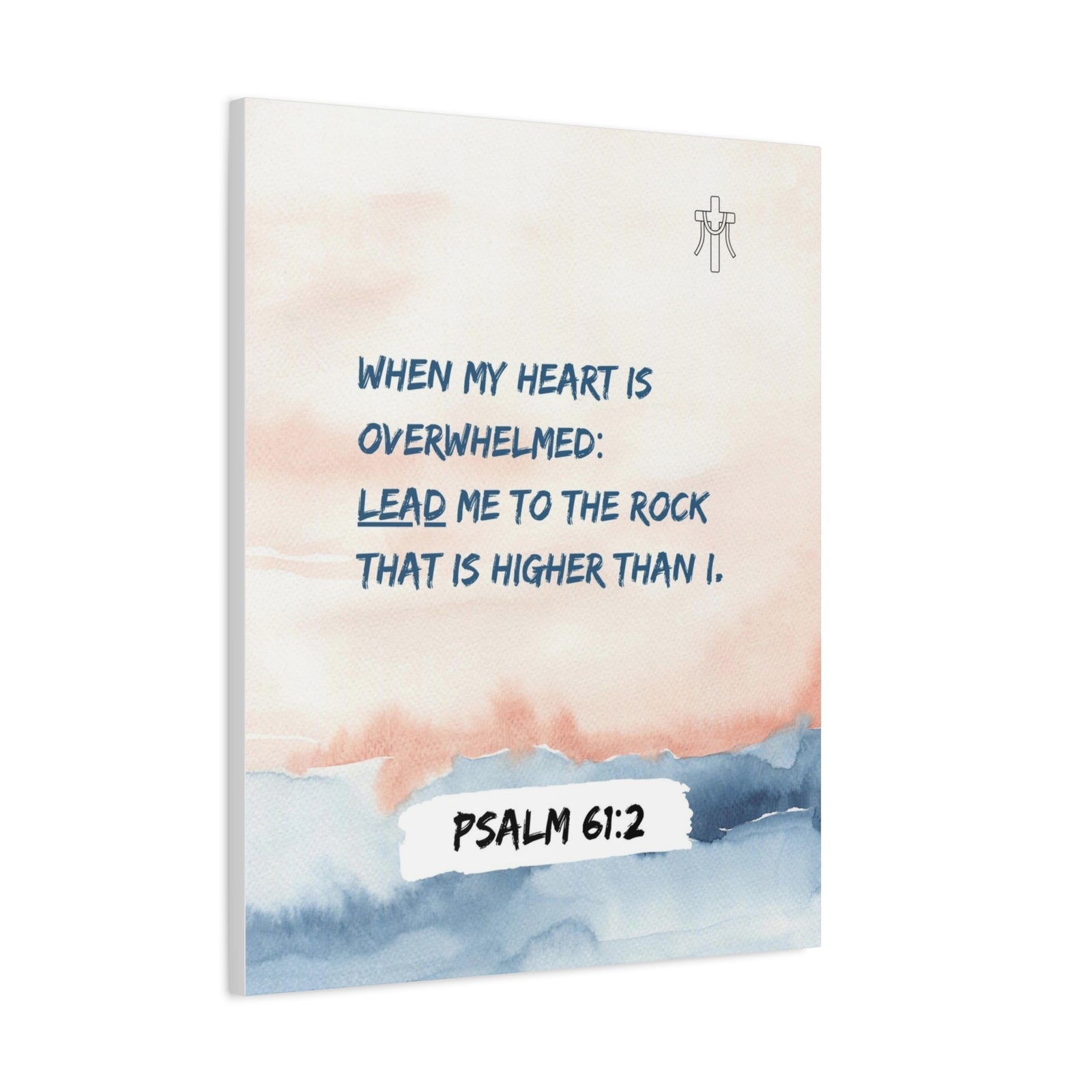 Scripture Walls Psalm 61:2 Lead Me to the Rock Bible Verse Canvas Christian Wall Art Ready to Hang Unframed-Express Your Love Gifts