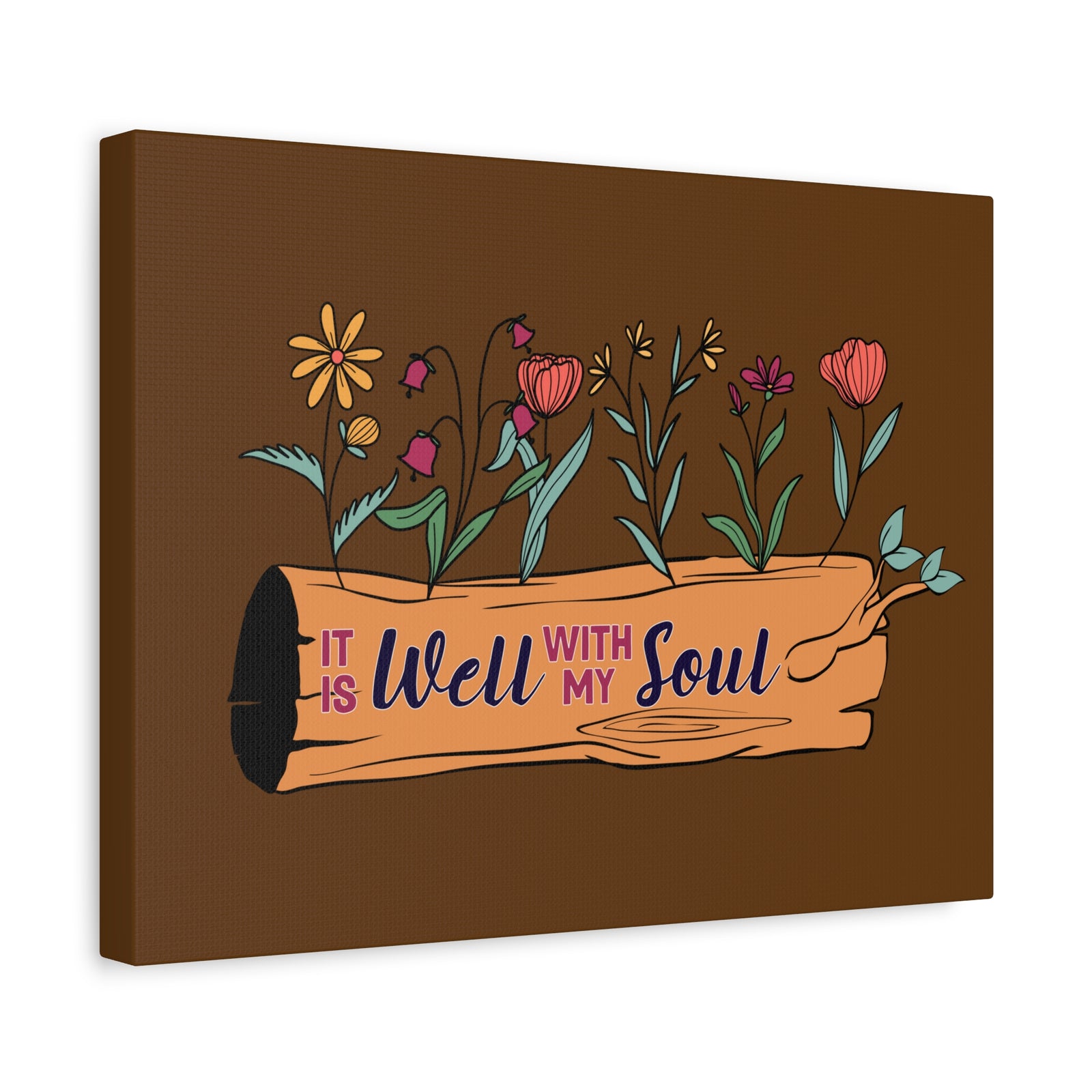 Scripture Canvas With My Soul Flower Psalm 42:7 Christian Wall Art Bible Verse Print Ready to Hang-Express Your Love Gifts