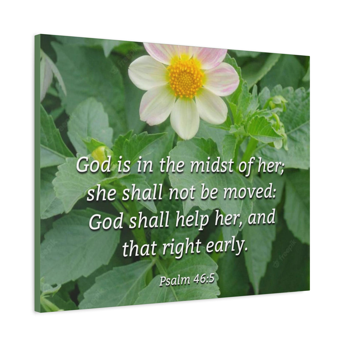 Scripture Canvas God Shall Help Her Psalm 46:5 Christian Wall Art Bible Verse Print Ready to Hang-Express Your Love Gifts