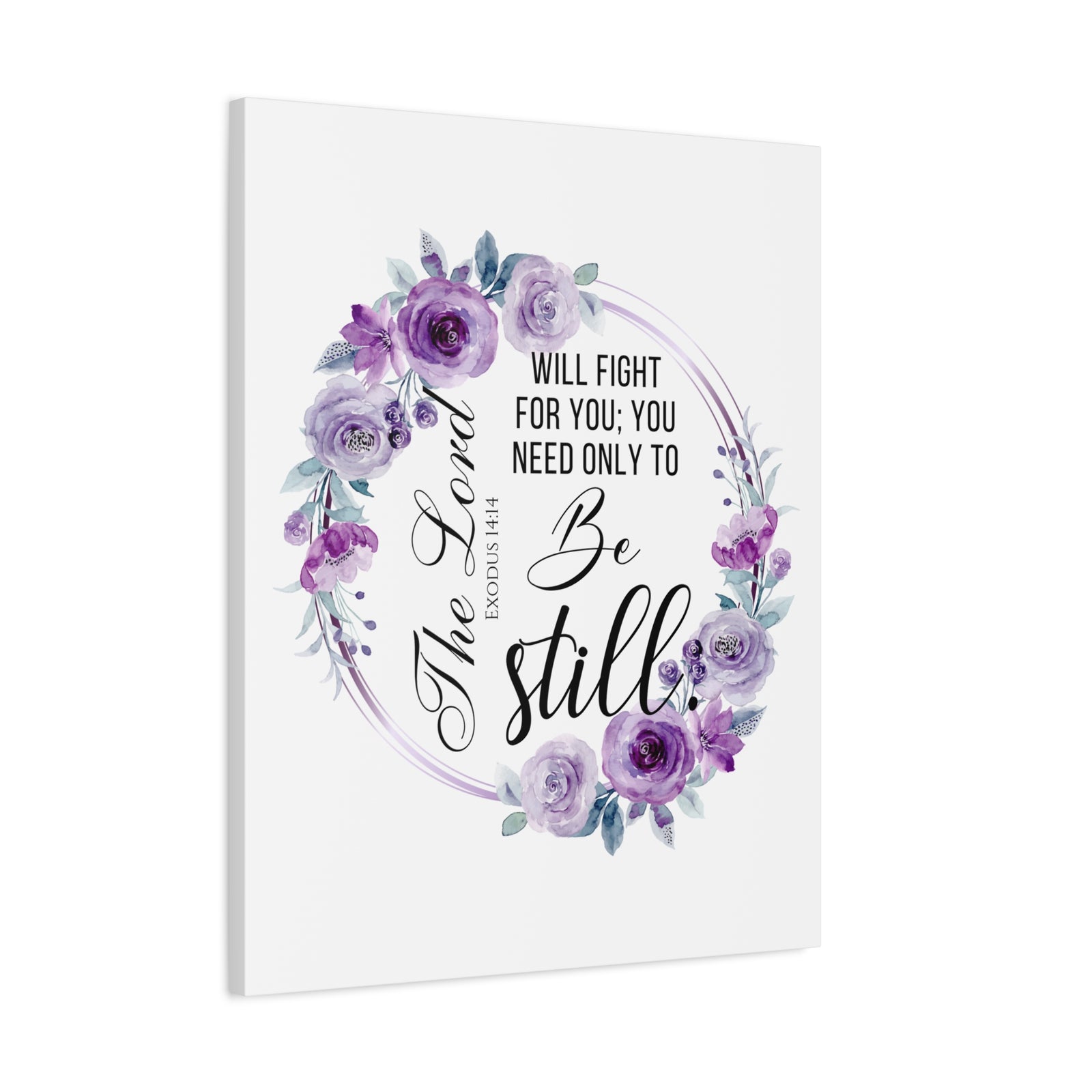 Scripture Walls Exodus 14:14 Be Still Bible Verse Canvas Christian Wall Art Ready to Hang Unframed-Express Your Love Gifts