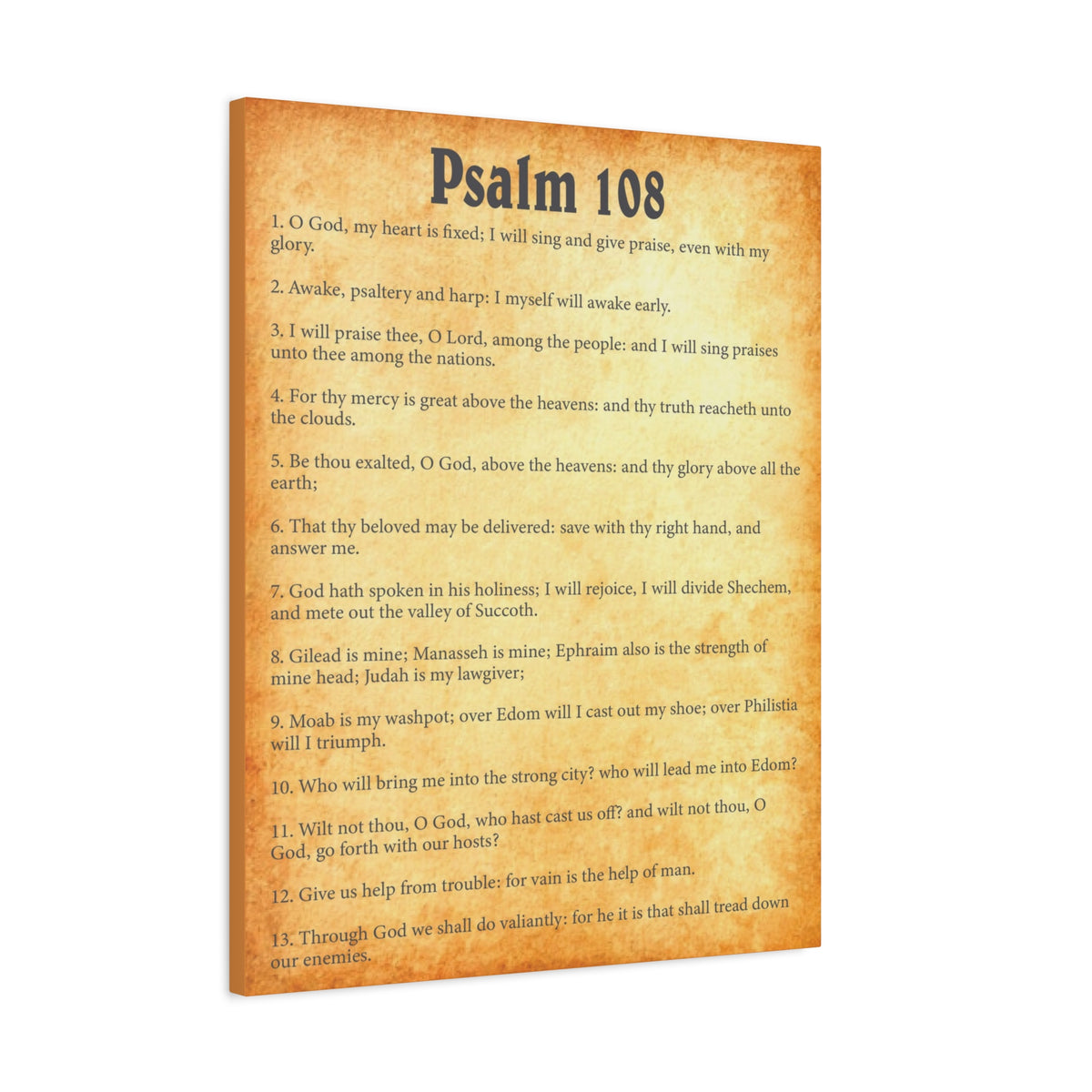 Scripture Walls Psalm 108 Gold Bible Chapter Canvas Christian Wall Art Ready to Hang-Express Your Love Gifts