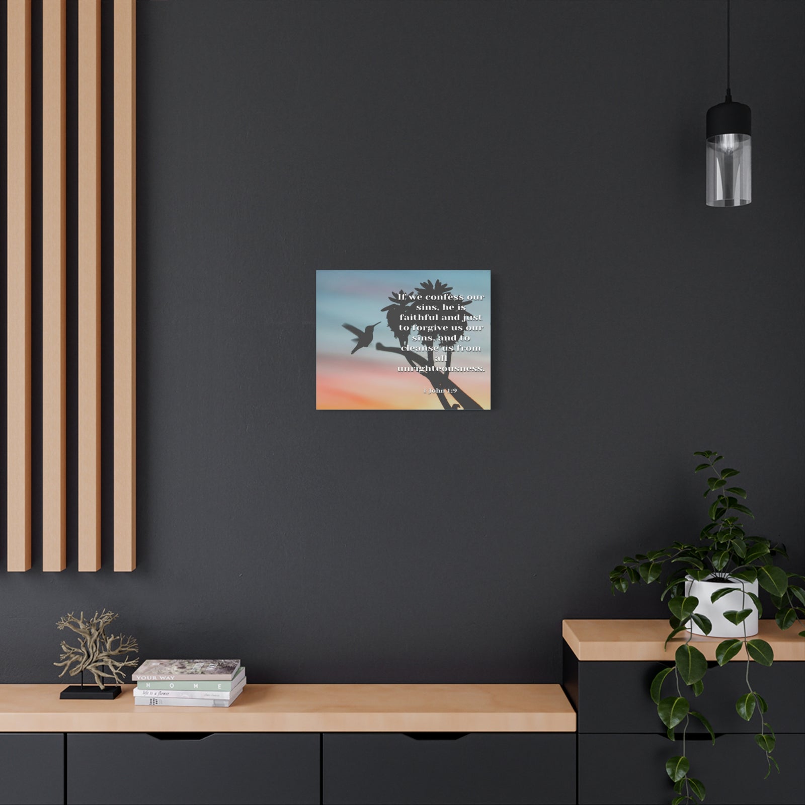Scripture Canvas Forgive Us 1 John 1:9 Christian Wall Art Bible Verse Print Ready to Hang-Express Your Love Gifts