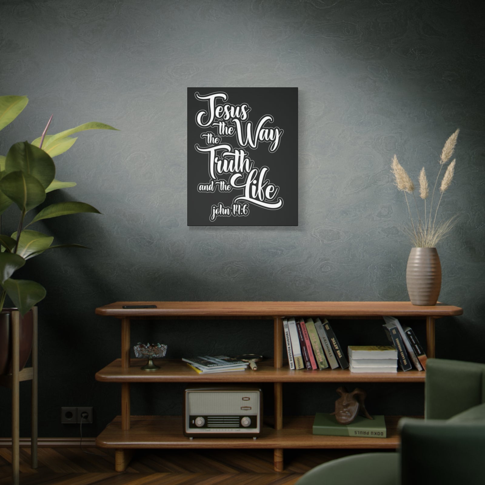 Scripture Walls Jesus The Way The Truth And The Life John 14:6 Black and White Bible Verse Canvas Christian Wall Art Ready To Hang-Express Your Love Gifts