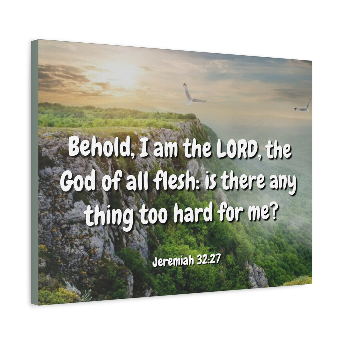 Scripture Canvas The Lord Jeremiah 32:27 Christian Wall Art Bible Verse Print Ready to Hang