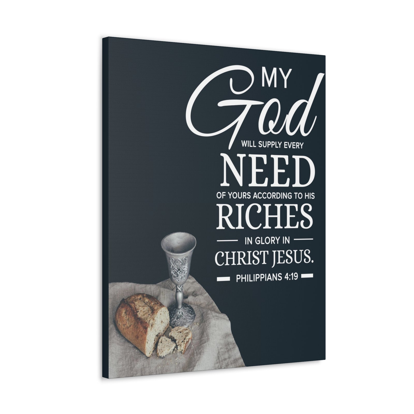 Bible Verse Canvas My God Need Riches Philippians 4:19 Wall Art Christian Home Decor-Express Your Love Gifts