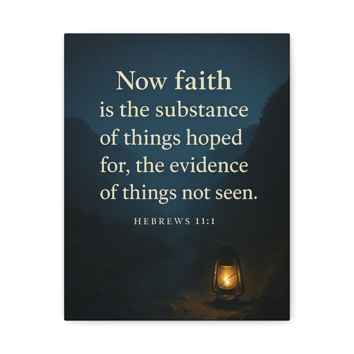 Bible Verse Canvas Hebrews 11:1 Christian Home Décor Wall Art Scripture Ready to Hang Faith Print-Express Your Love Gifts