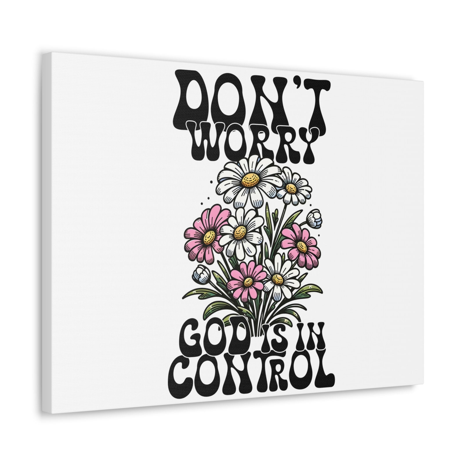 Scripture Walls God is in Control Retro Bible Verse Canvas Christian Wall Art Ready to Hang Unframed-Express Your Love Gifts
