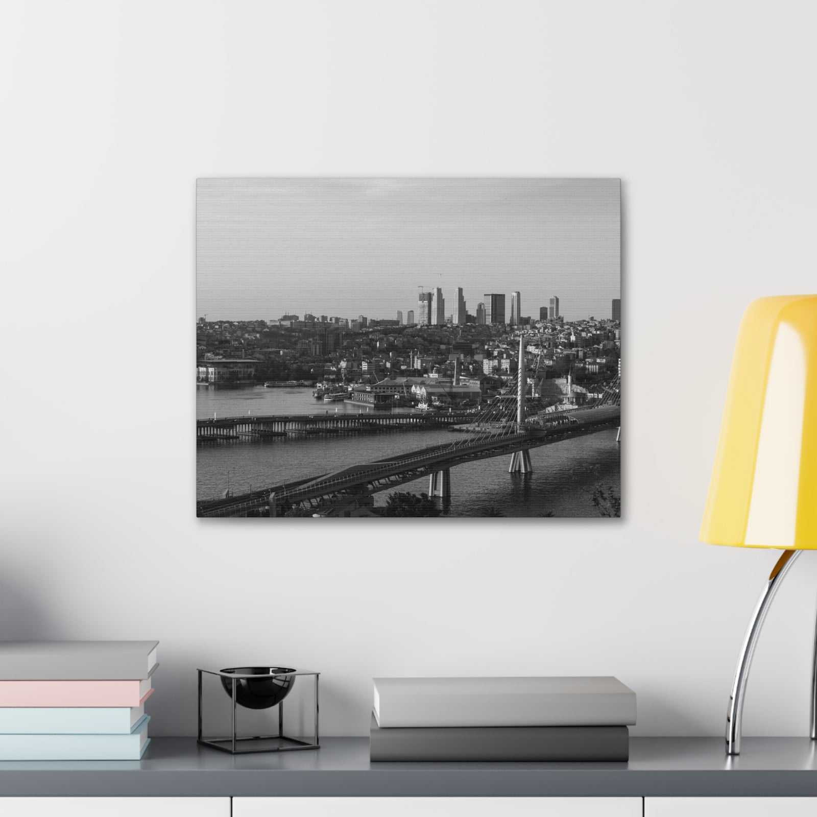 Istanbul Black And White Skyline Canvas Artwork High-Quality Breathtaking Stunning Cityscape for Home Decor Ready to Hang-Express Your Love Gifts