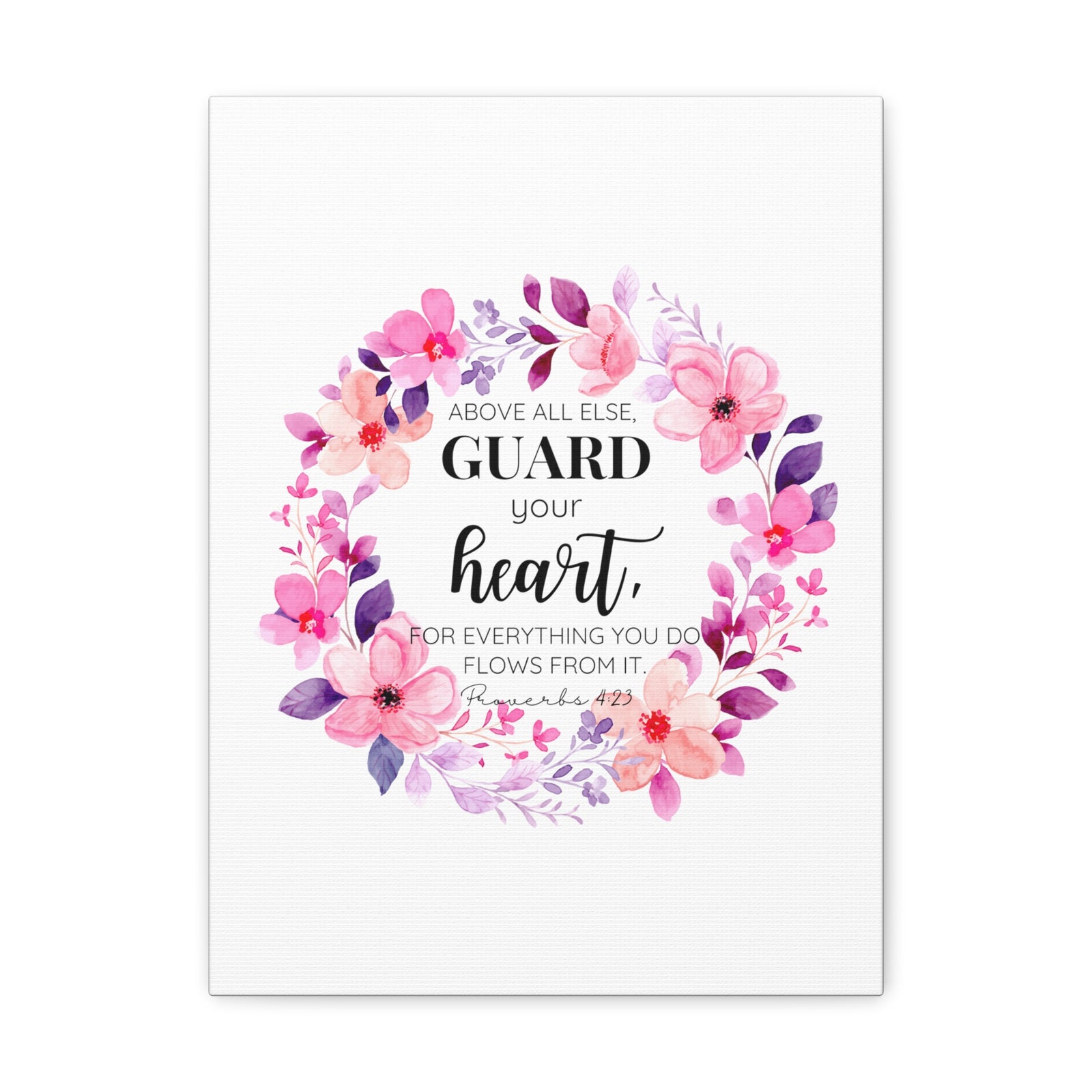 Scripture Walls Proverbs 4:23 Guard Your Heart Bible Verse Canvas Christian Wall Art Ready to Hang Unframed-Express Your Love Gifts