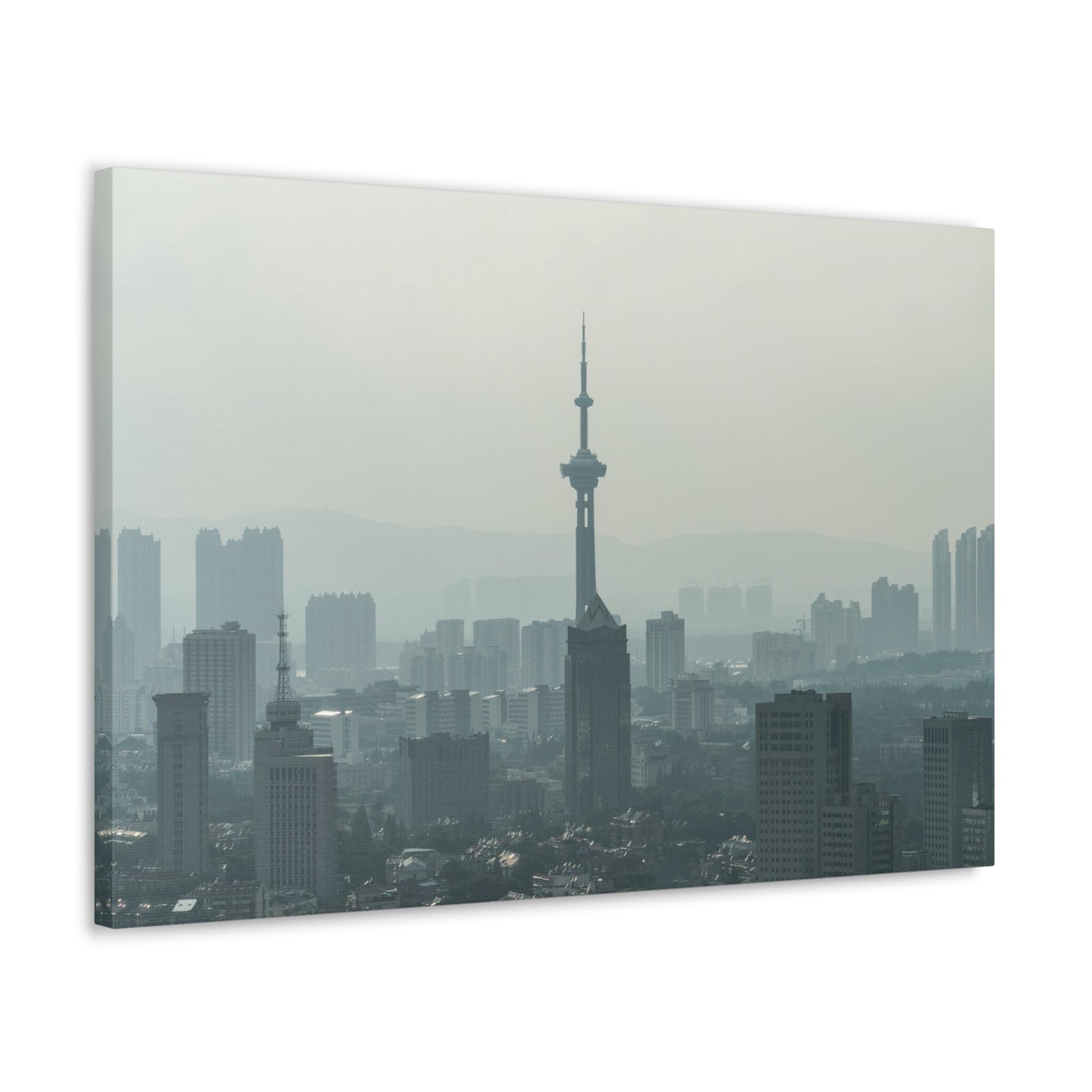 Shanghai Black And White Skyline Canvas Artwork High-Quality Breathtaking Stunning Cityscape for Home Decor Ready to Hang-Express Your Love Gifts