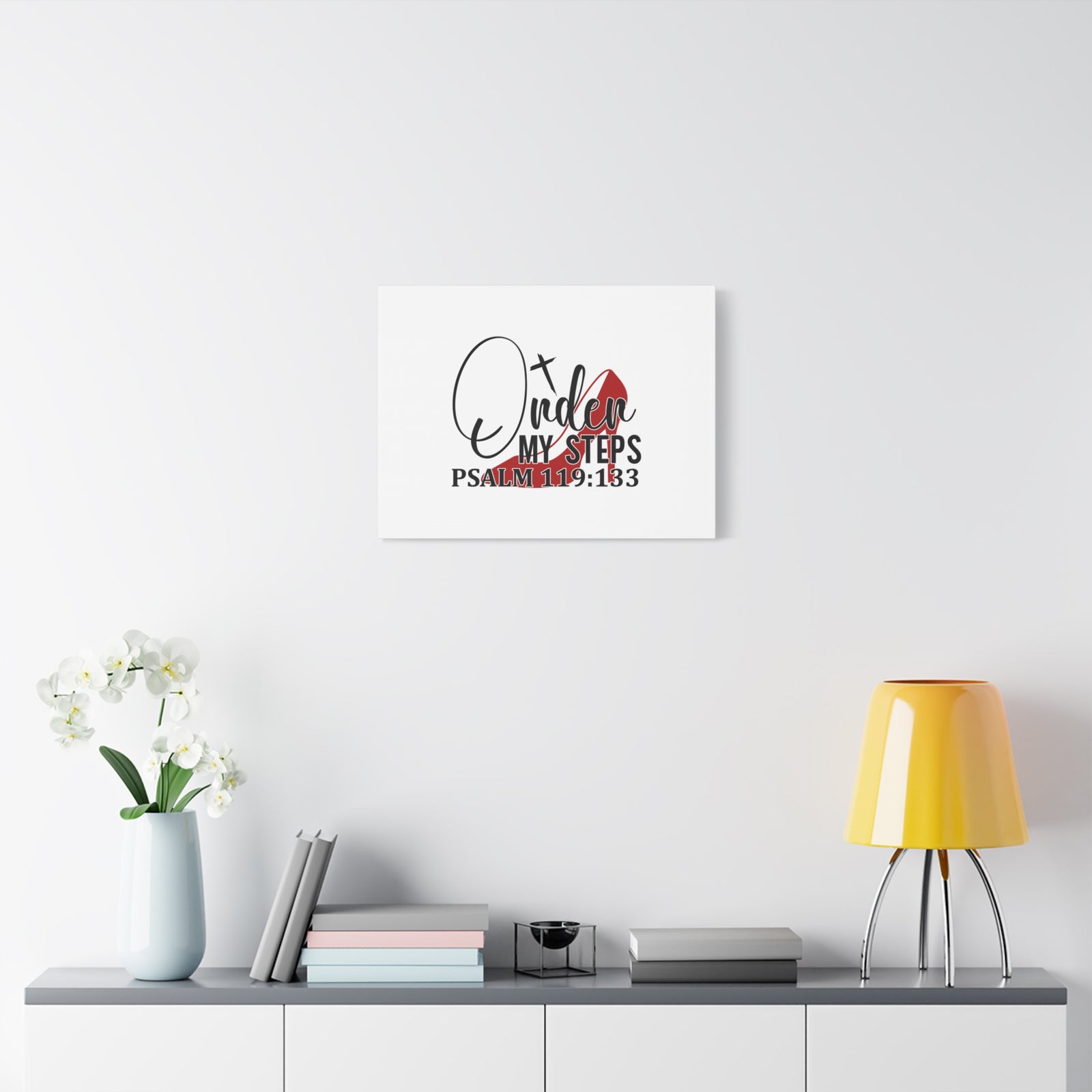 Scripture Canvas My Steps Psalm 119:133 Christian Wall Art Bible Verse Print Ready to Hang-Express Your Love Gifts