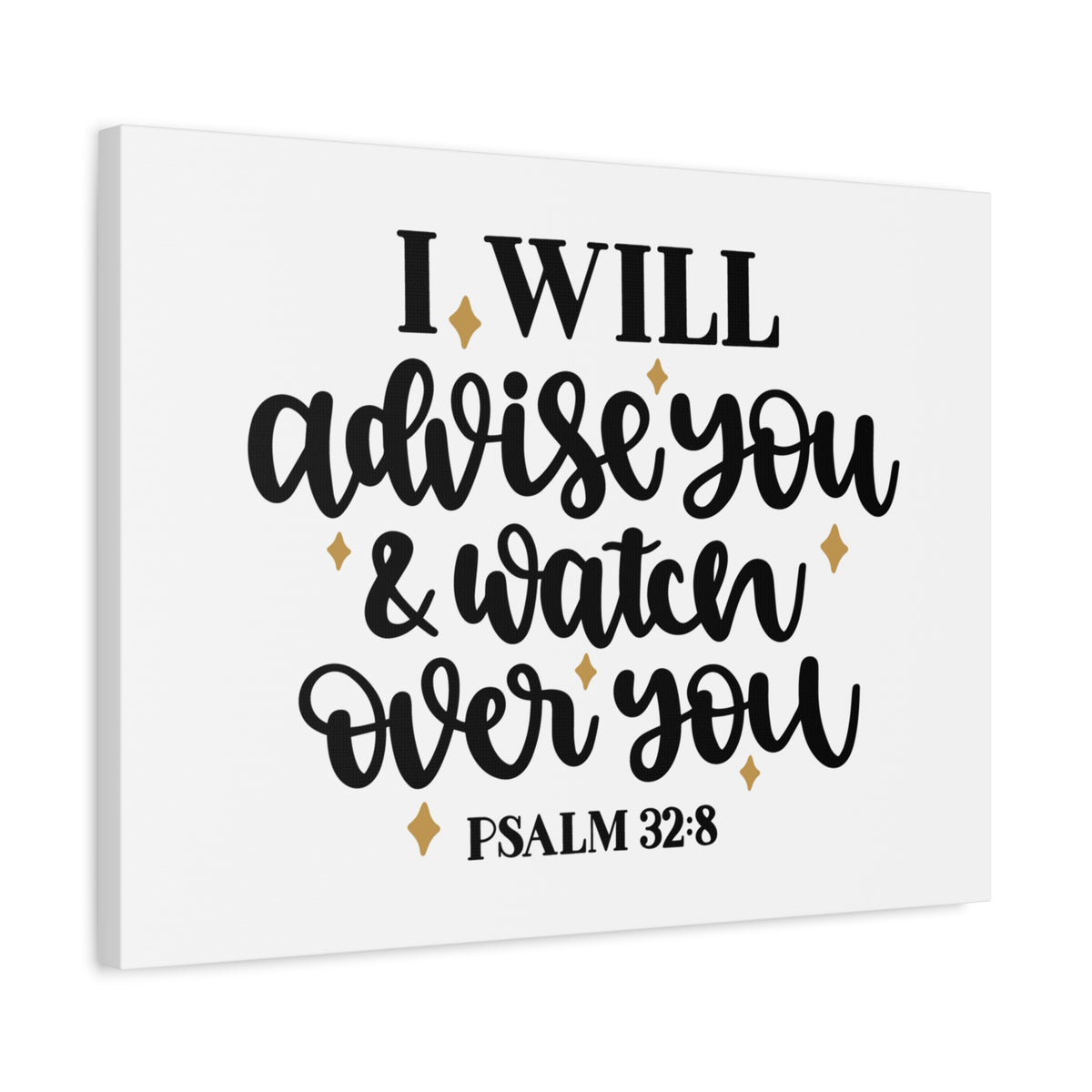 Scripture Canvas Advise Psalm 32:8 Christian Wall Art Bible Verse Print Ready to Hang-Express Your Love Gifts