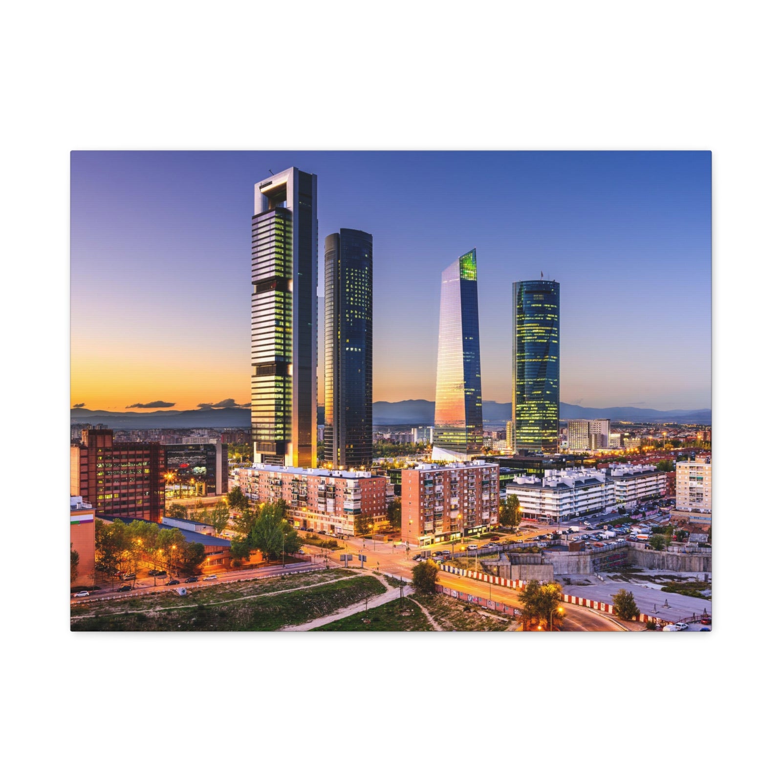 Madrid Night Skyline Canvas Artwork High-Quality Breathtaking Stunning Cityscape for Home Decor Ready to Hang-Express Your Love Gifts