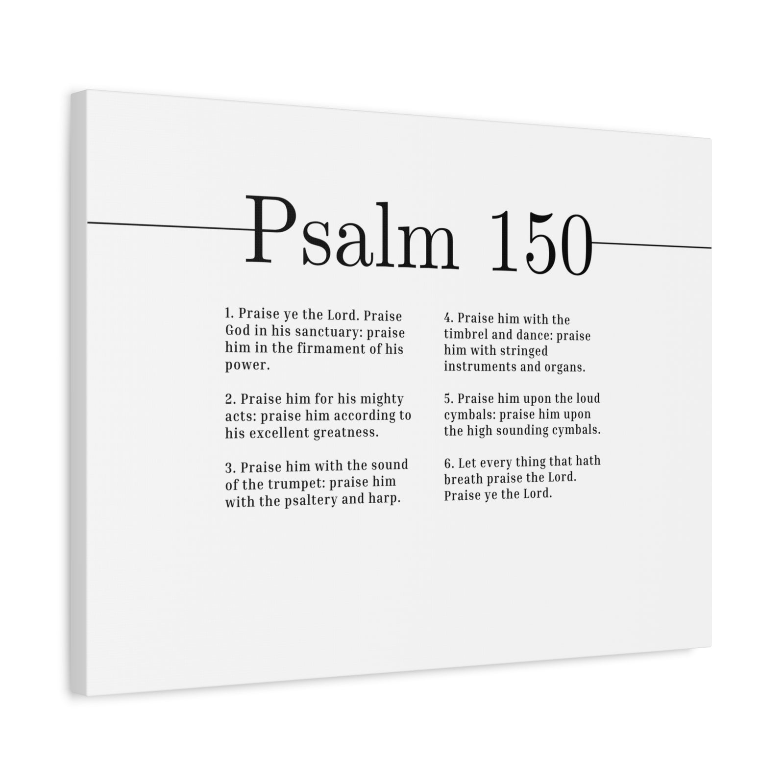 Scripture Canvas Praise Ye The Lord Psalm 150 Christian Wall Art Bible Verse Print Ready to Hang-Express Your Love Gifts