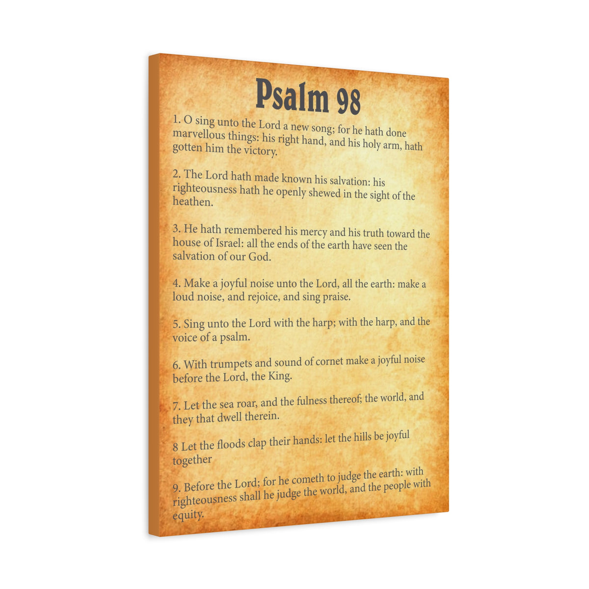 Scripture Walls Psalm 98 Gold Bible Chapter Canvas Christian Wall Art Ready to Hang-Express Your Love Gifts