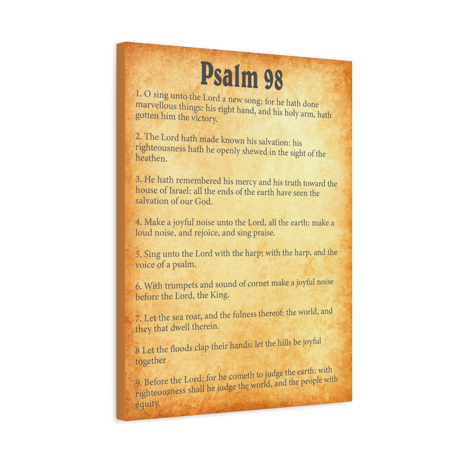 Scripture Walls Psalm 98 Gold Bible Chapter Canvas Christian Wall Art Ready to Hang-Express Your Love Gifts
