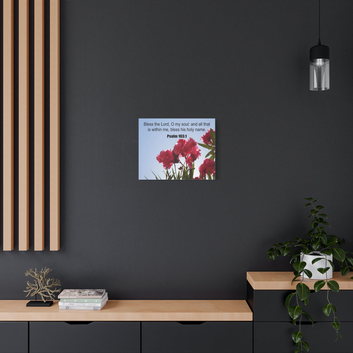 Scripture Canvas Bless The Lord Psalm 103:1 Christian Wall Art Print Ready to Hang-Express Your Love Gifts