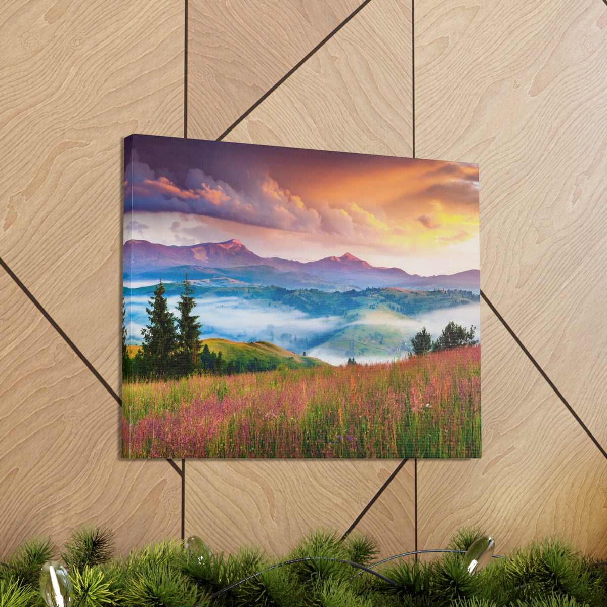 Majestic Mountain Mystic Forest Nature Wilderness Photography Canvas Wall Art for Home Decor Ready-to-Hang-Express Your Love Gifts
