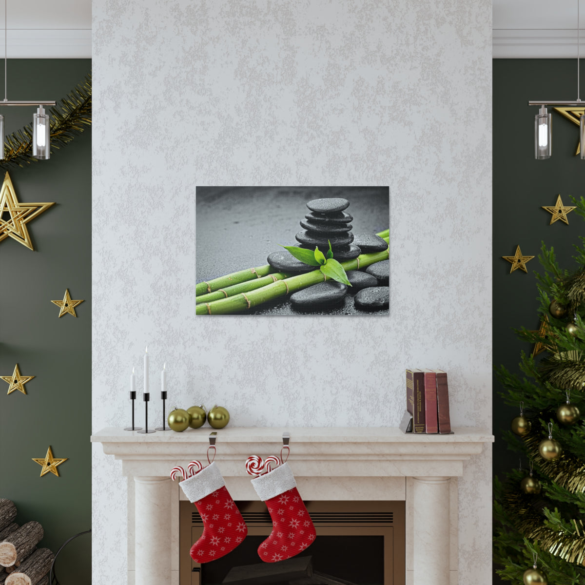 Bamboo on the Black Forest Floral Nature Photography Canvas Wall Art for Home Decor Ready-to-Hang-Express Your Love Gifts