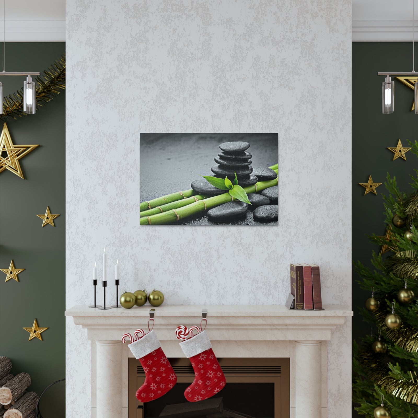 Bamboo on the Black Forest Floral Nature Photography Canvas Wall Art for Home Decor Ready-to-Hang-Express Your Love Gifts