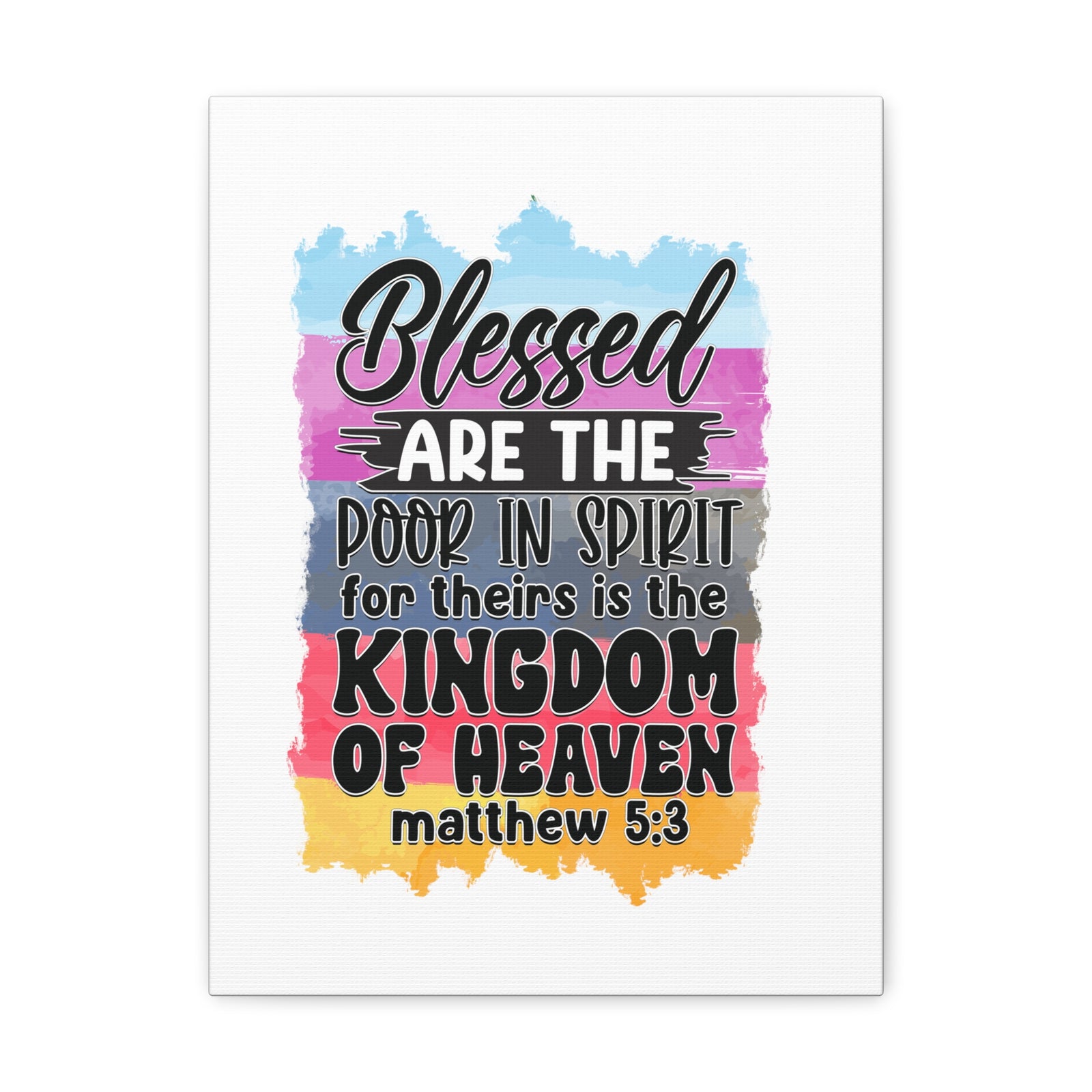 Scripture Walls Matthew 5:3 Kingdom of Heaven Colored Bible Verse Canvas Christian Wall Art Ready to Hang Unframed-Express Your Love Gifts