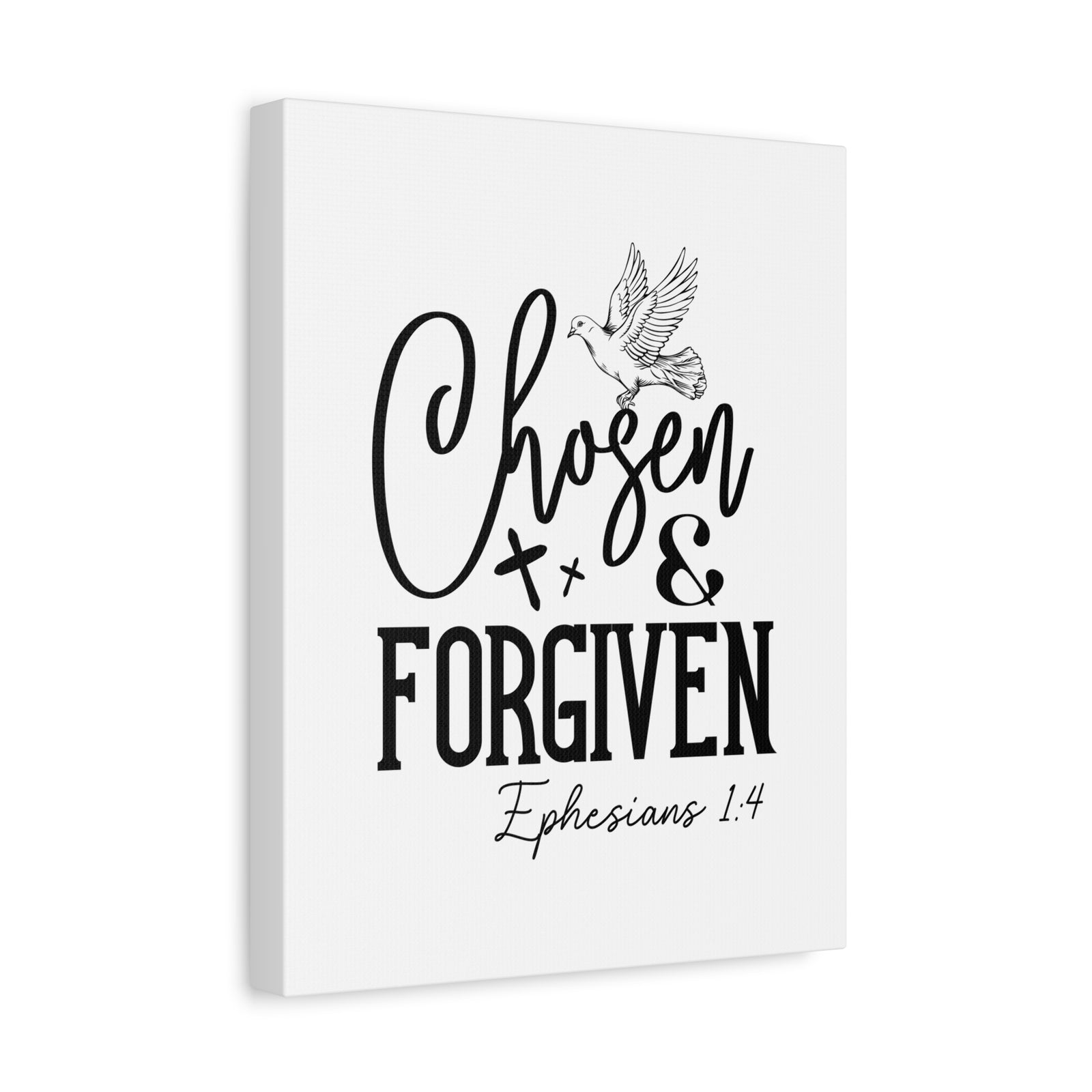 Scripture Walls Ephesians 1:4 Chosen & Forgiven Bible Verse Canvas Christian Wall Art Ready to Hang Unframed-Express Your Love Gifts