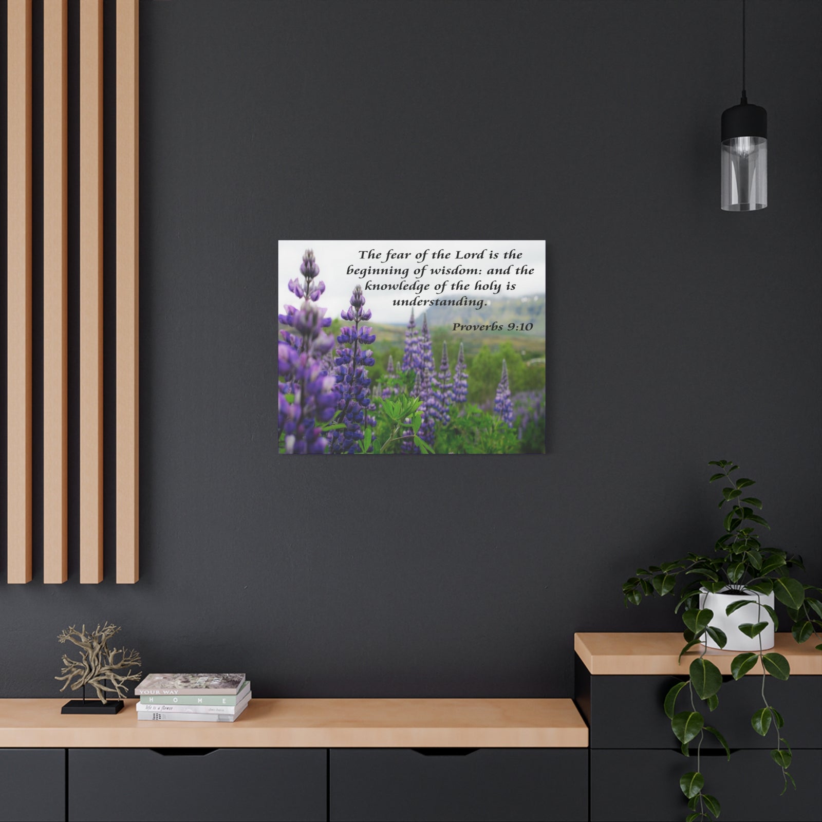 Bible Verse Canvas The Fear of The Lord Proverbs 9:10 Christian Home Décor Wall Art Scripture Ready to Hang Faith Print-Express Your Love Gifts